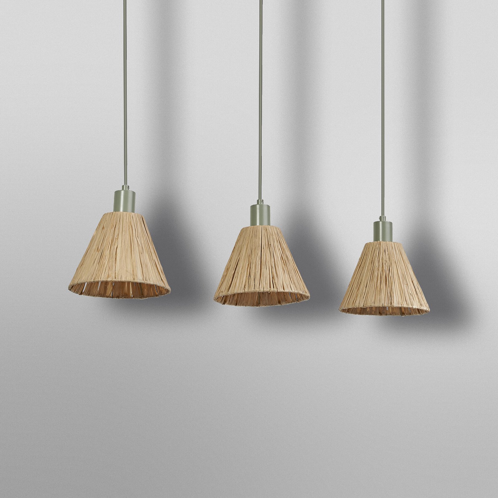 Suspension OSRAM Decor Raffia, à 3 lampes, raphia, naturel