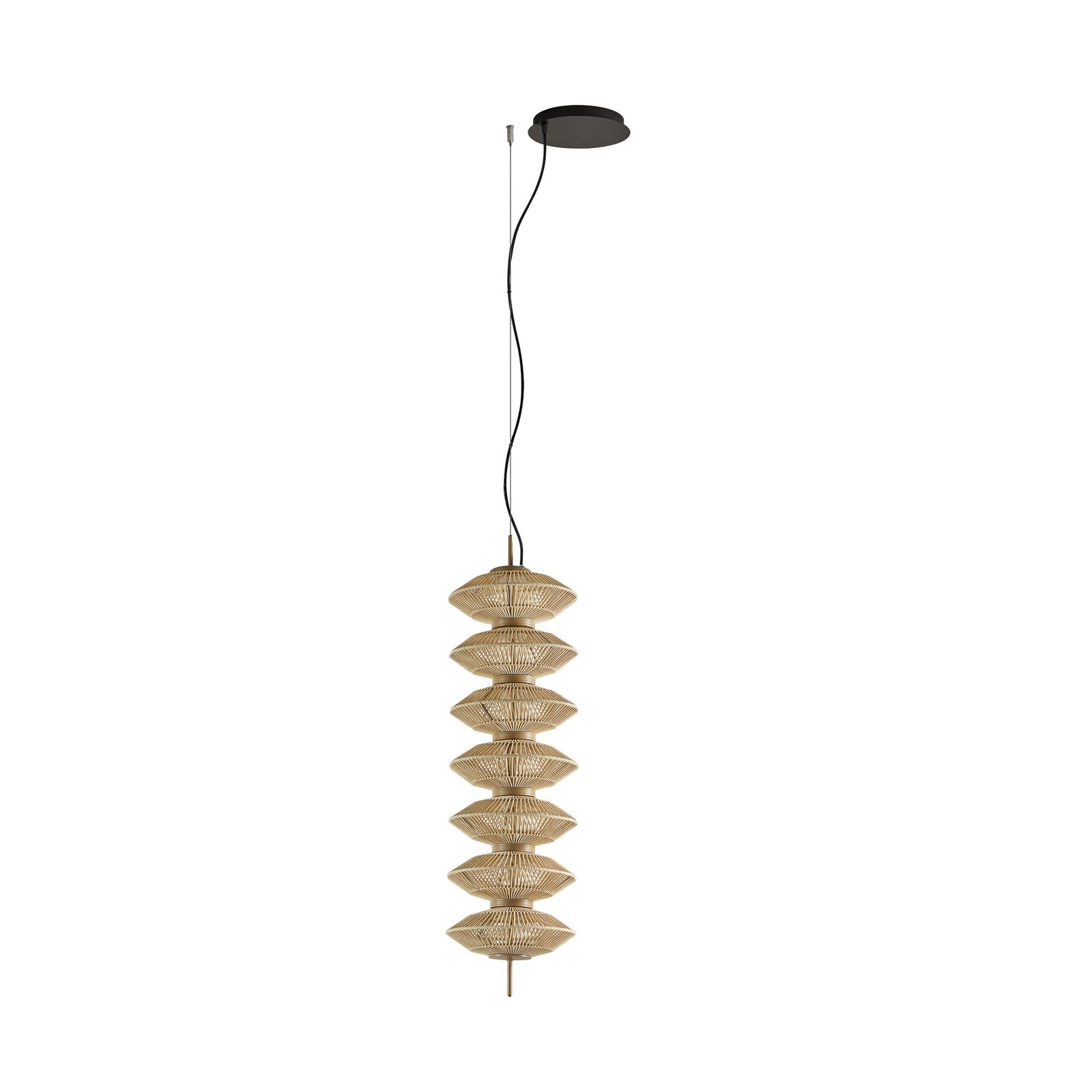Lampada LED a sospensione Bover Yuyun S/7S da incasso dimmerabile 0-10V beige