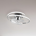 Ventilator LED Umea, crom, DC, silențios, Ø 50 cm, CCT, telecomandă