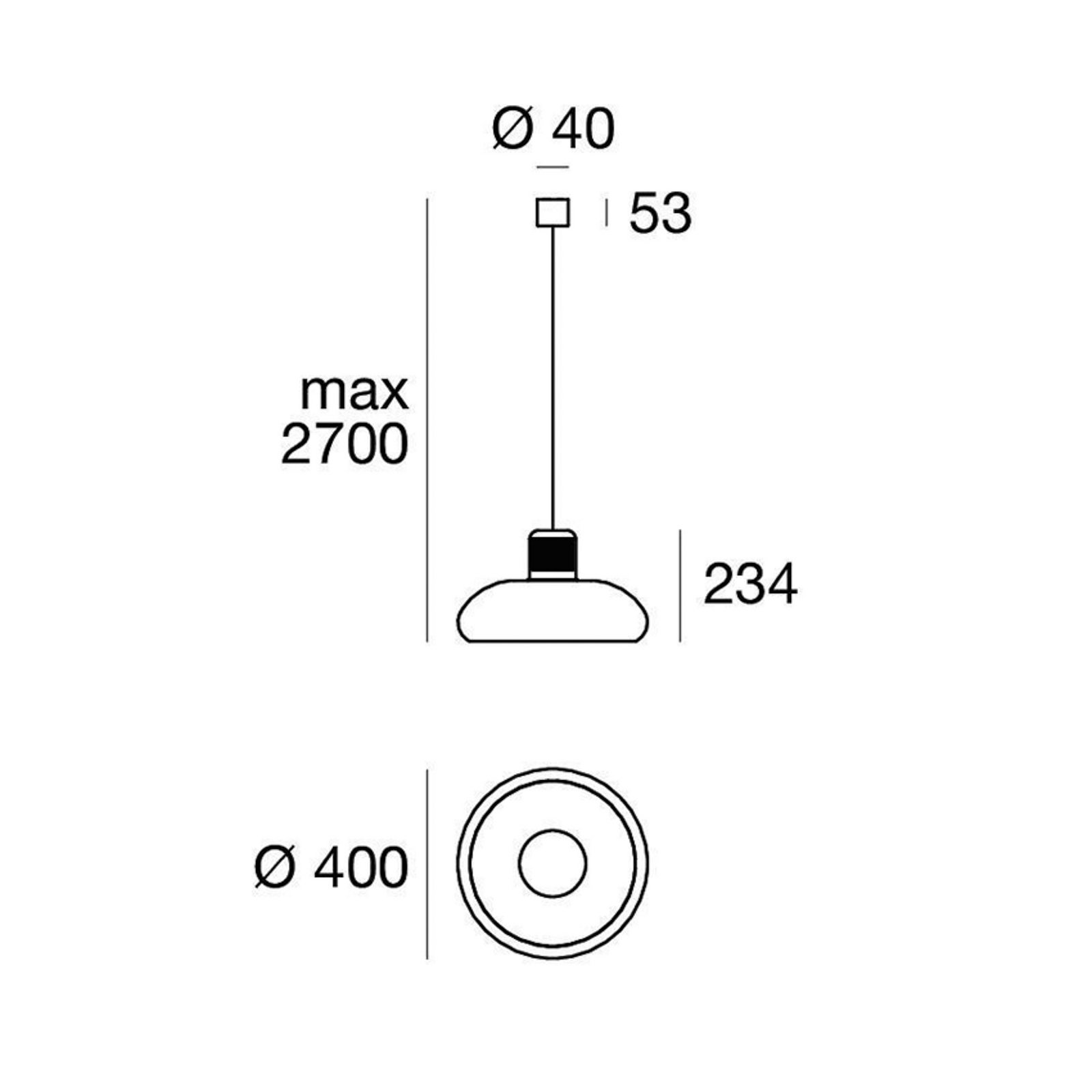 Stilnovo LED piekaramā lampa Trepiù, hroms/melns, Ø 40 cm