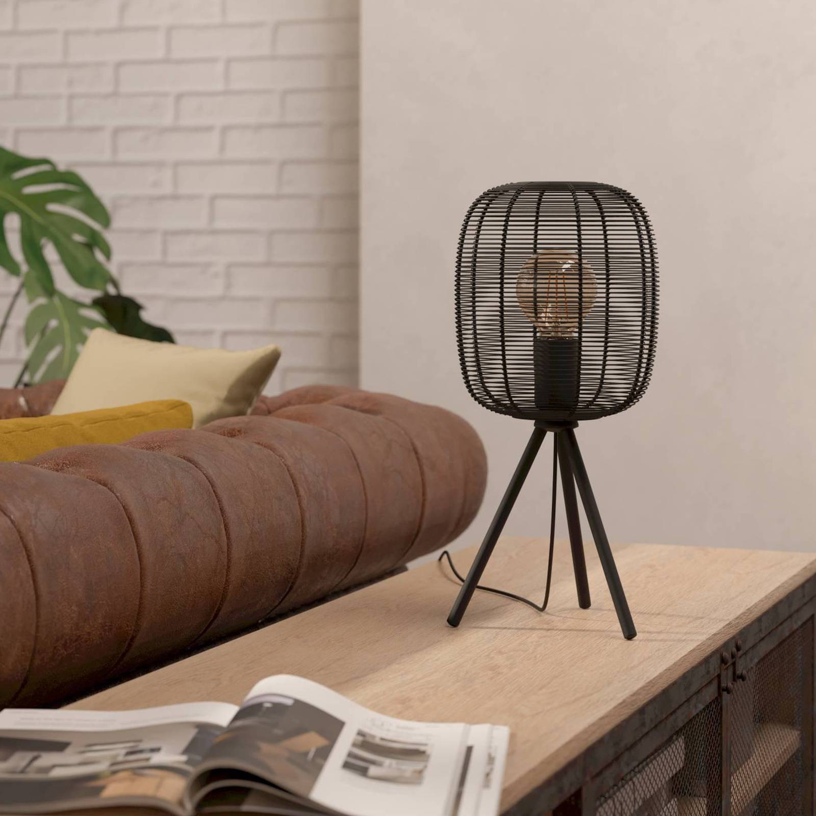 Lampa stołowa Rinroe, wysokość 44 cm, czarny, stal