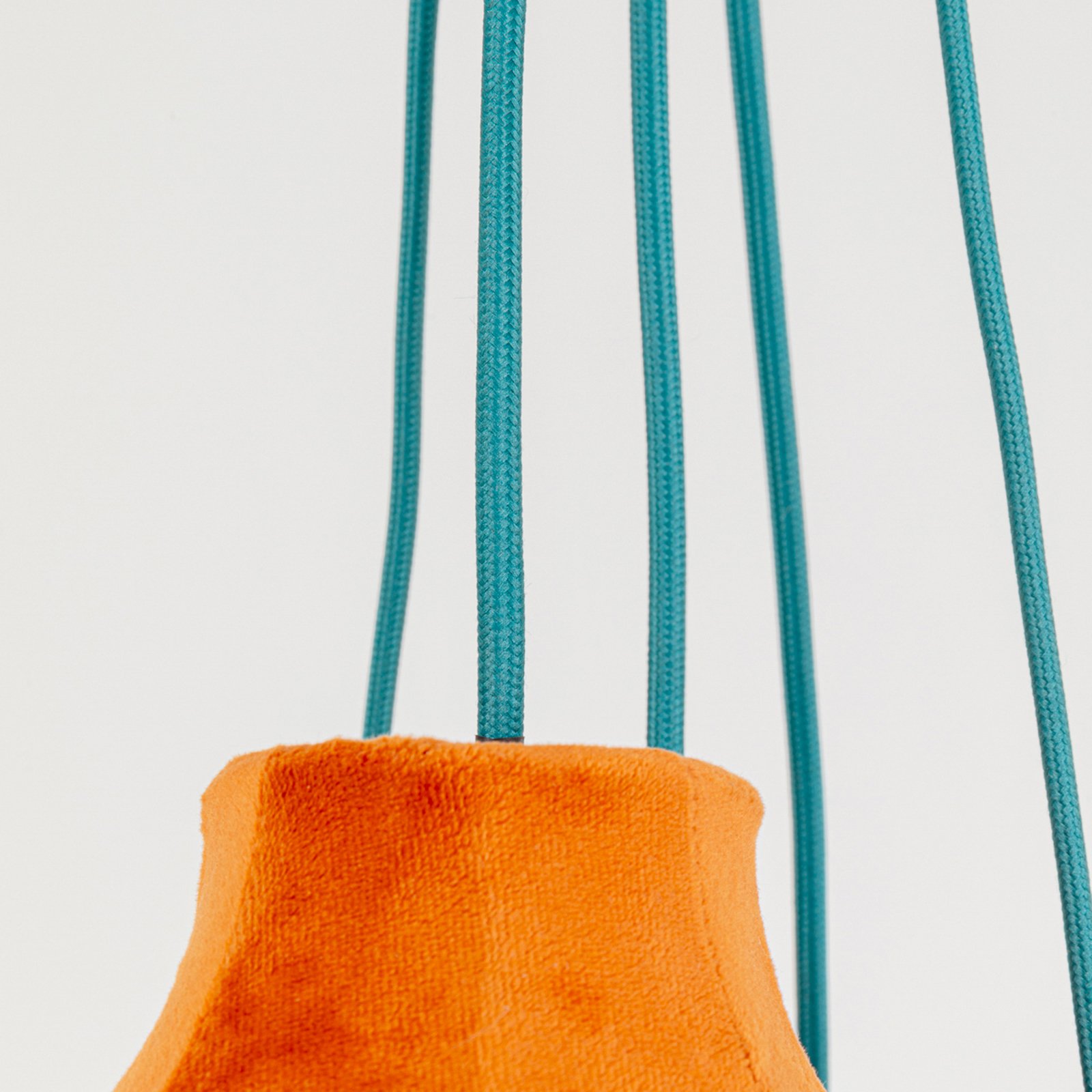 Kare piekaramā lampa Saloon Fringes, daudzkrāsaina, 5 spuldzes, E14