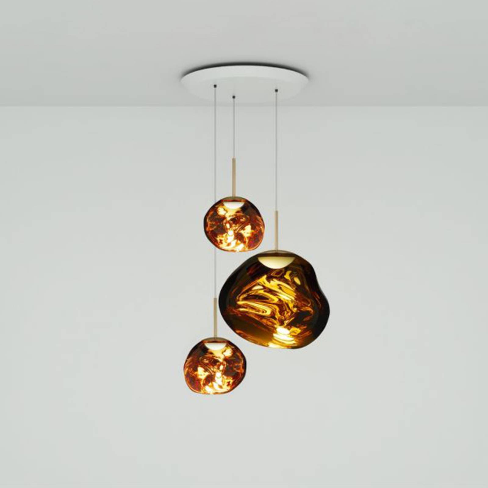 Tom Dixon Hängelampe Melt Trio Round, Ø 81 cm, amber gold günstig online kaufen