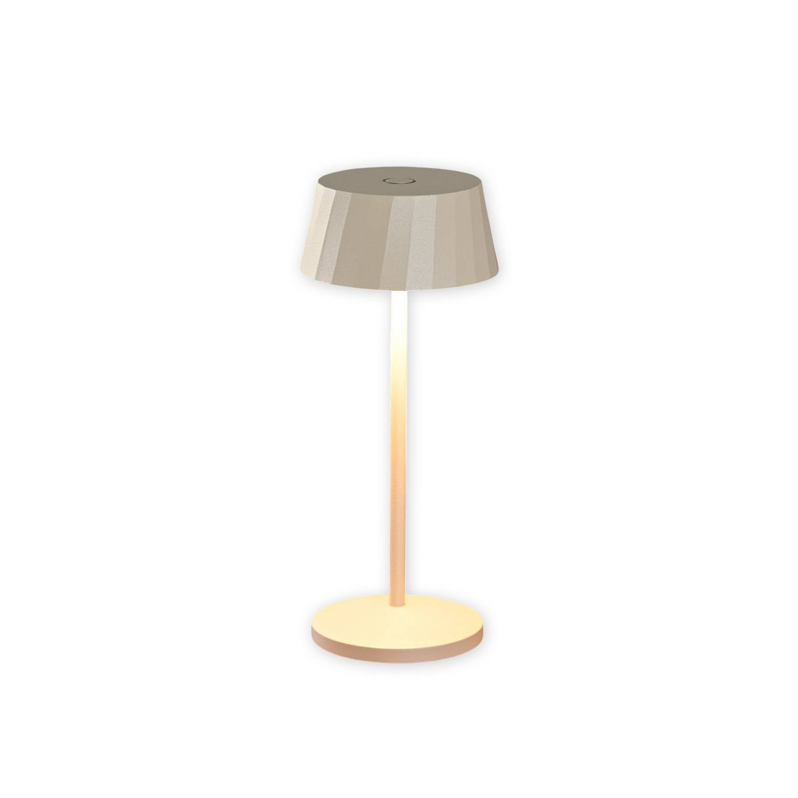 LED-Akku-Tischlampe Facetta, 3er-Set, beige, 22 cm, IP44
