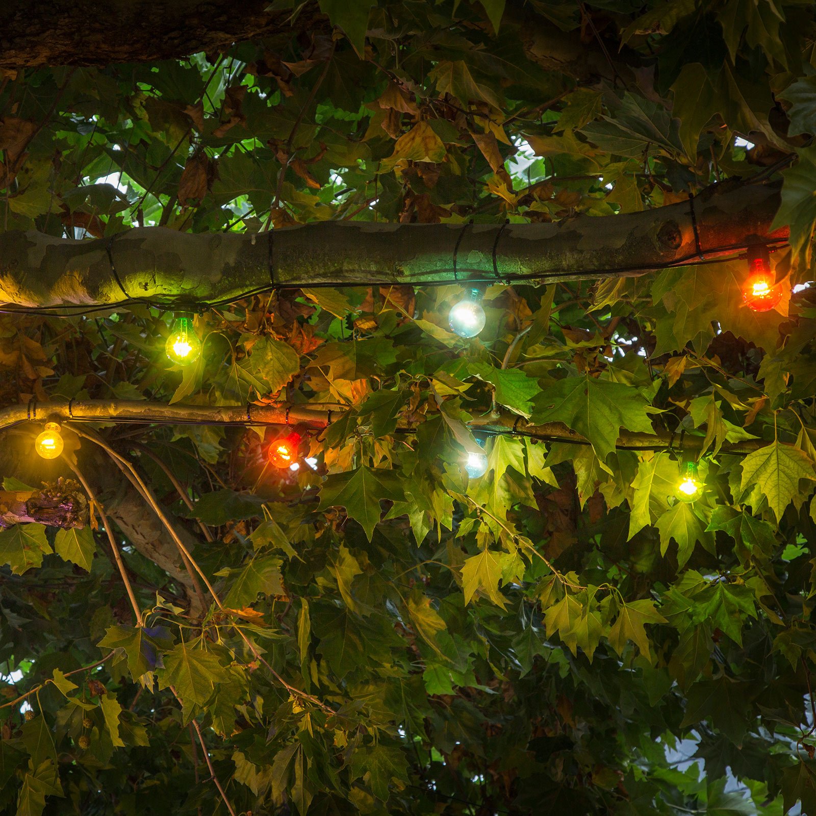 LED-ljuskedja för förlängning av ölträdgård, färgglad