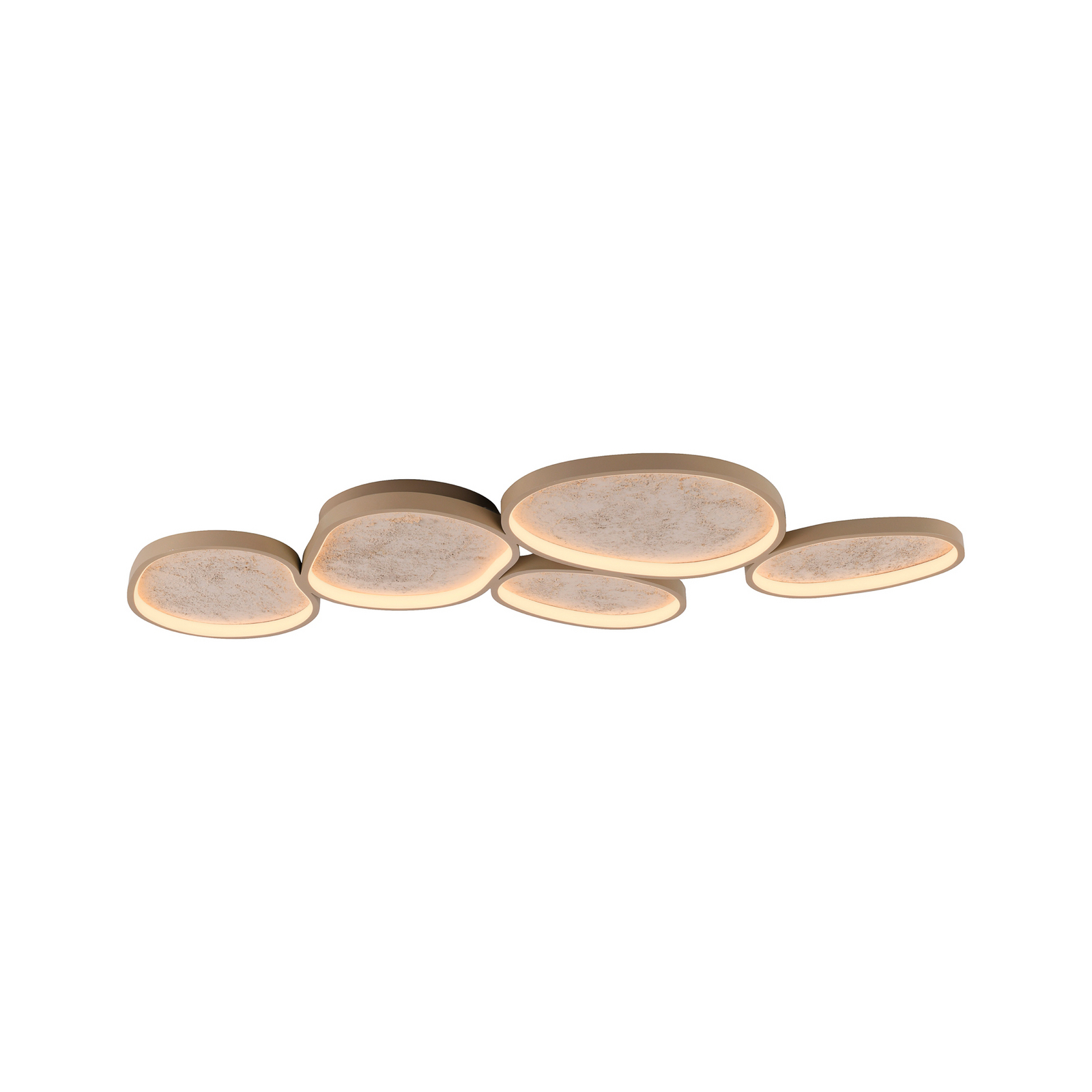 Moonbraker 5 LED ceiling light, sand beige, 3,000K, dimmable