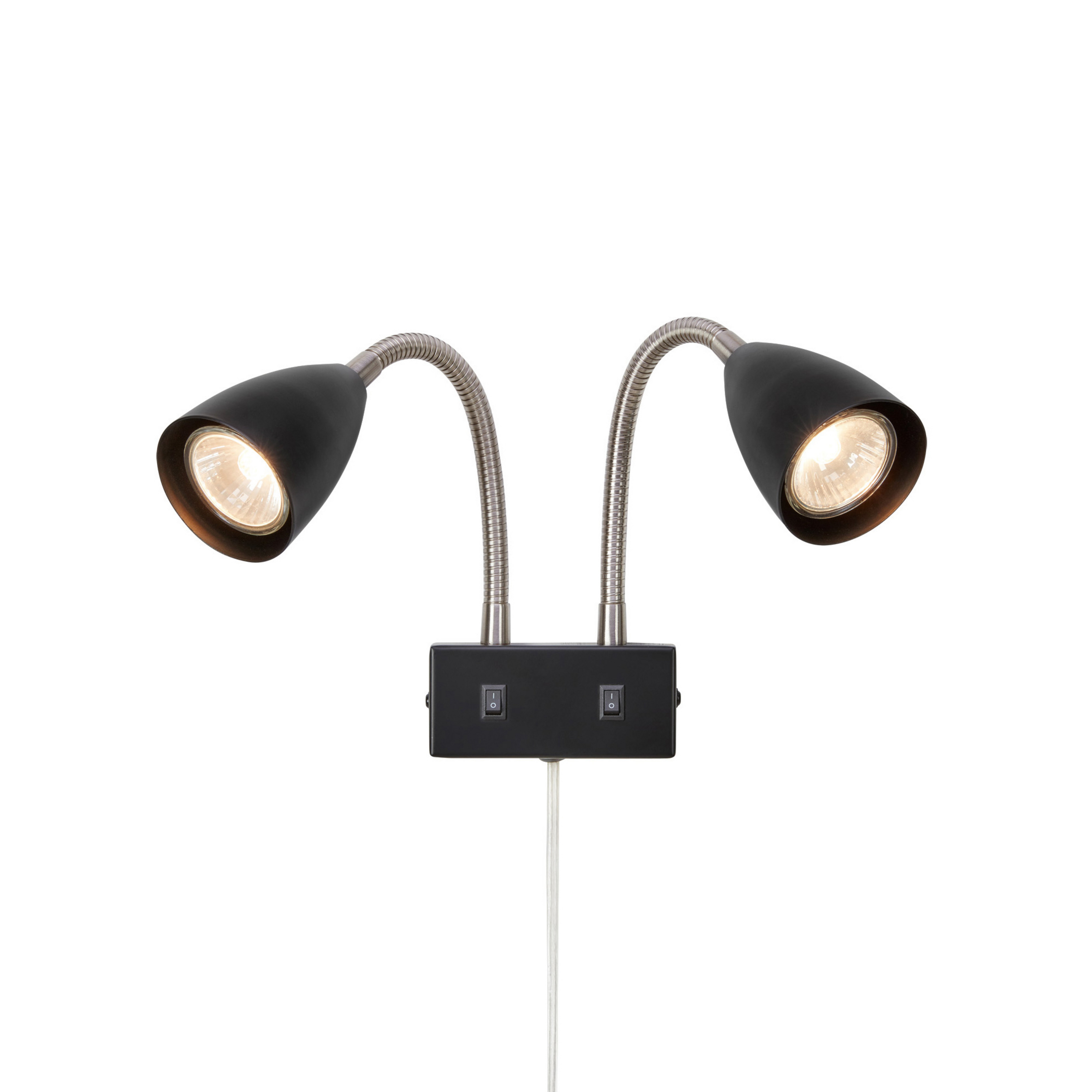 Markslöjd vegglampe Ciro, svart, metall, stikkontakt, GU10