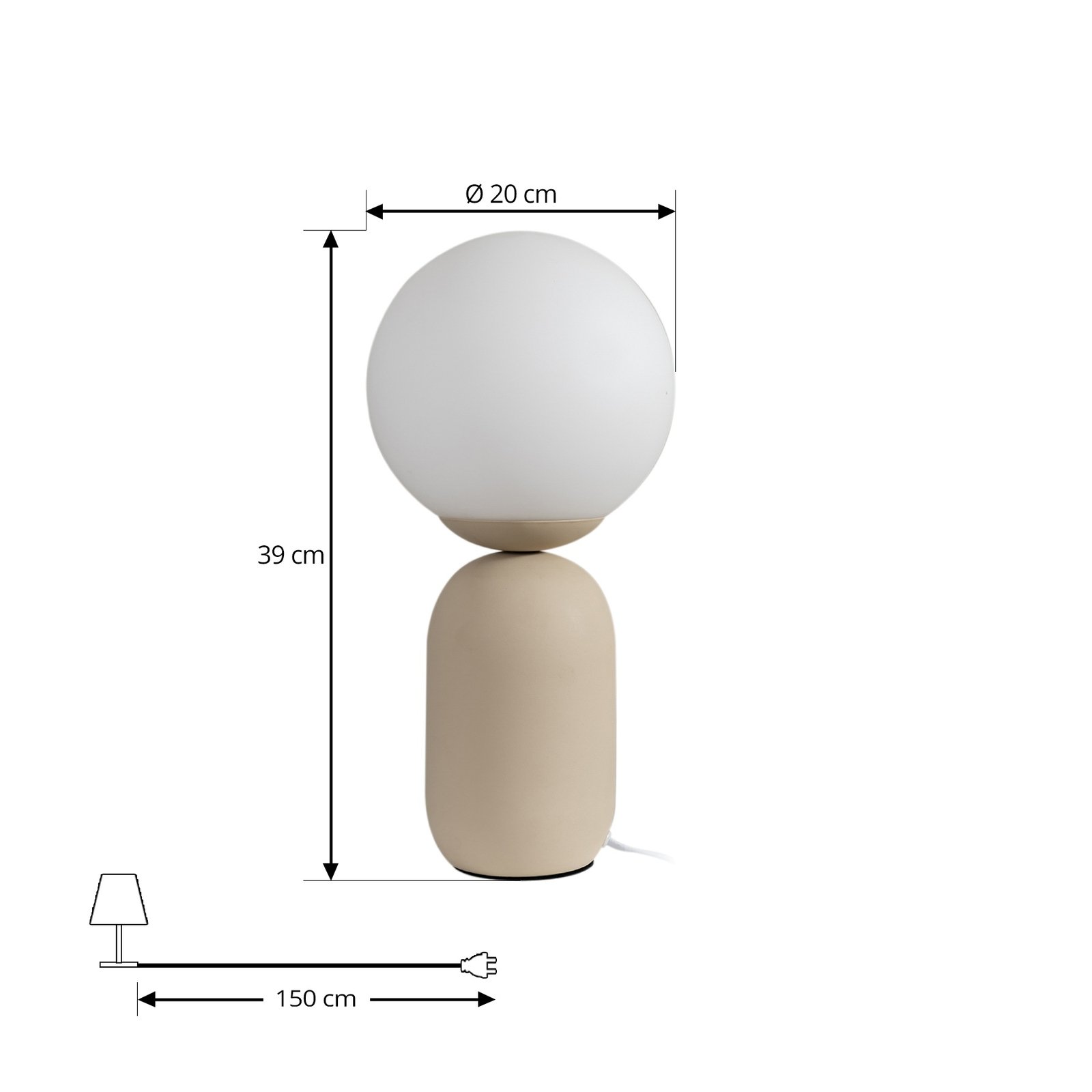 Lennes Table Lamp Beige - Lindby