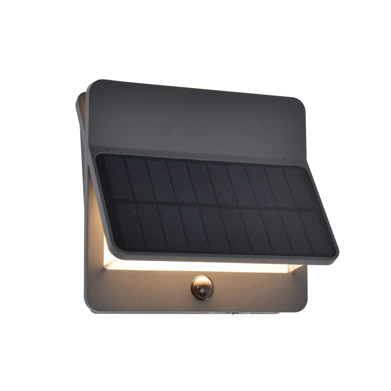 Solárne vonkajšie nástenné svietidlo ALETA s LED osvetlením, tmavošedá, 18 cm,