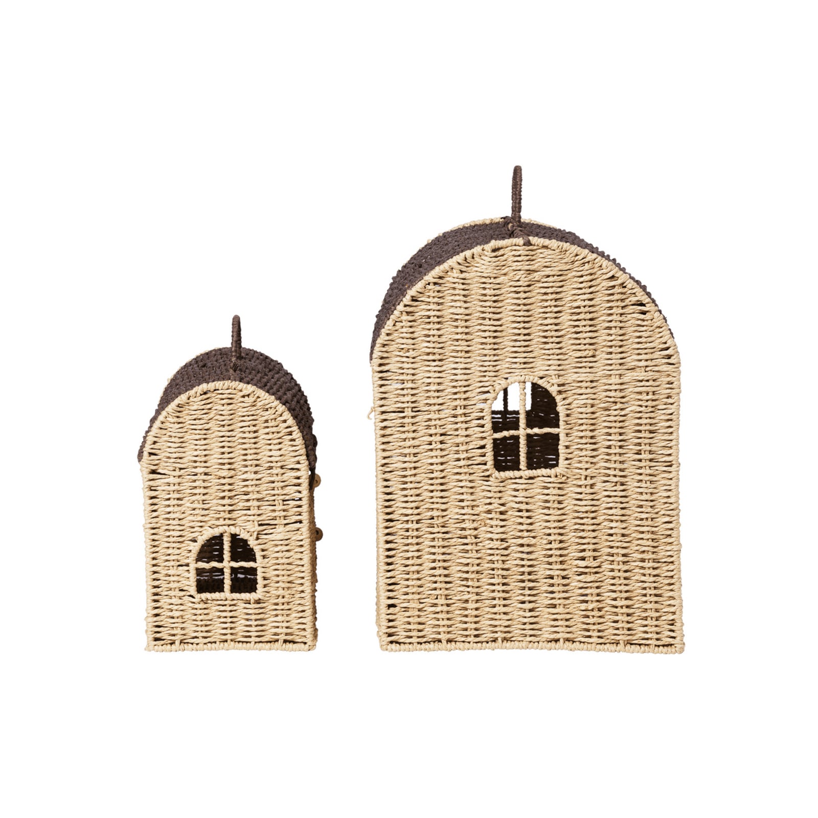 Casu Korb, braun, 2er-Set, Papier/Metall - ferm LIVING Casu Korb, braun, 2er-Set, Papier/Metall - ferm LIVING