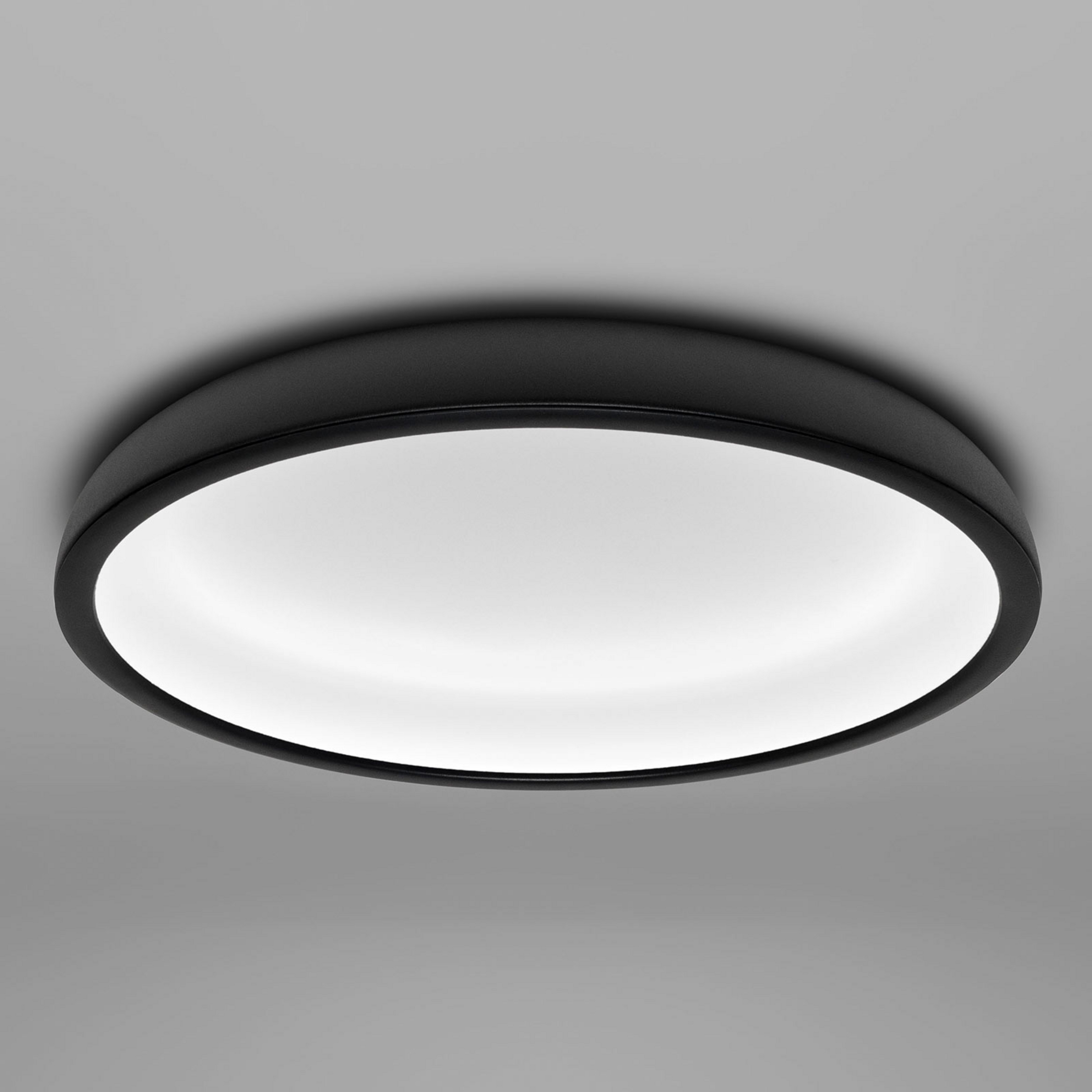LED mennyezeti lámpa Reflexio, Ø 46cm, fekete