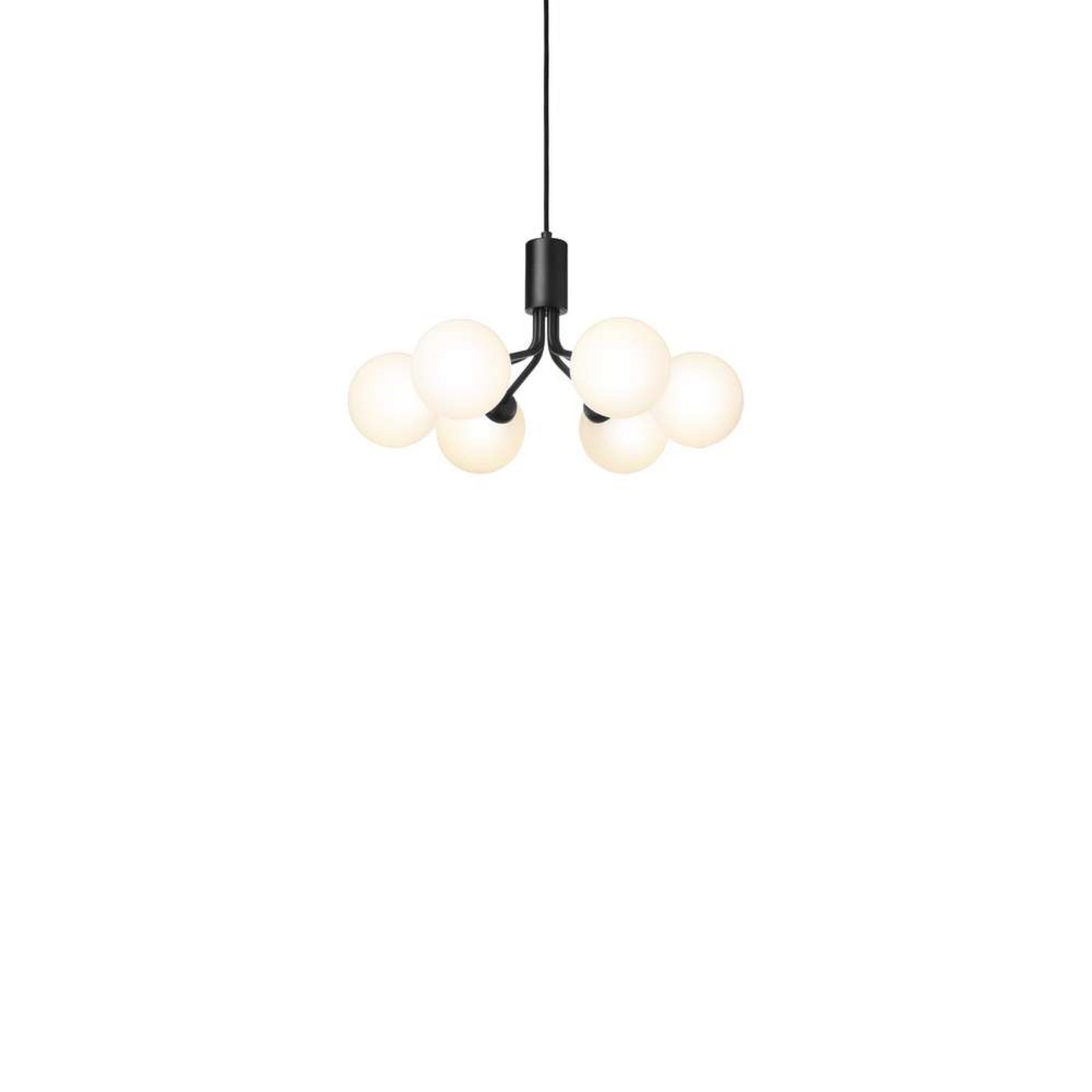 Nuura Pendelleuchte Apiales 6, Ø 50 cm, schwarz/opal