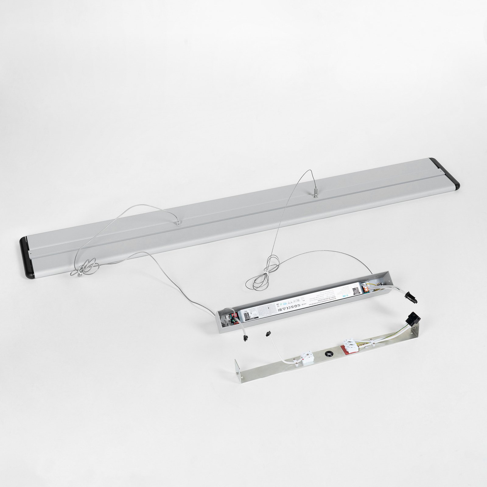 Prios Zyair LED závěsné světlo stříbrný hliník plast