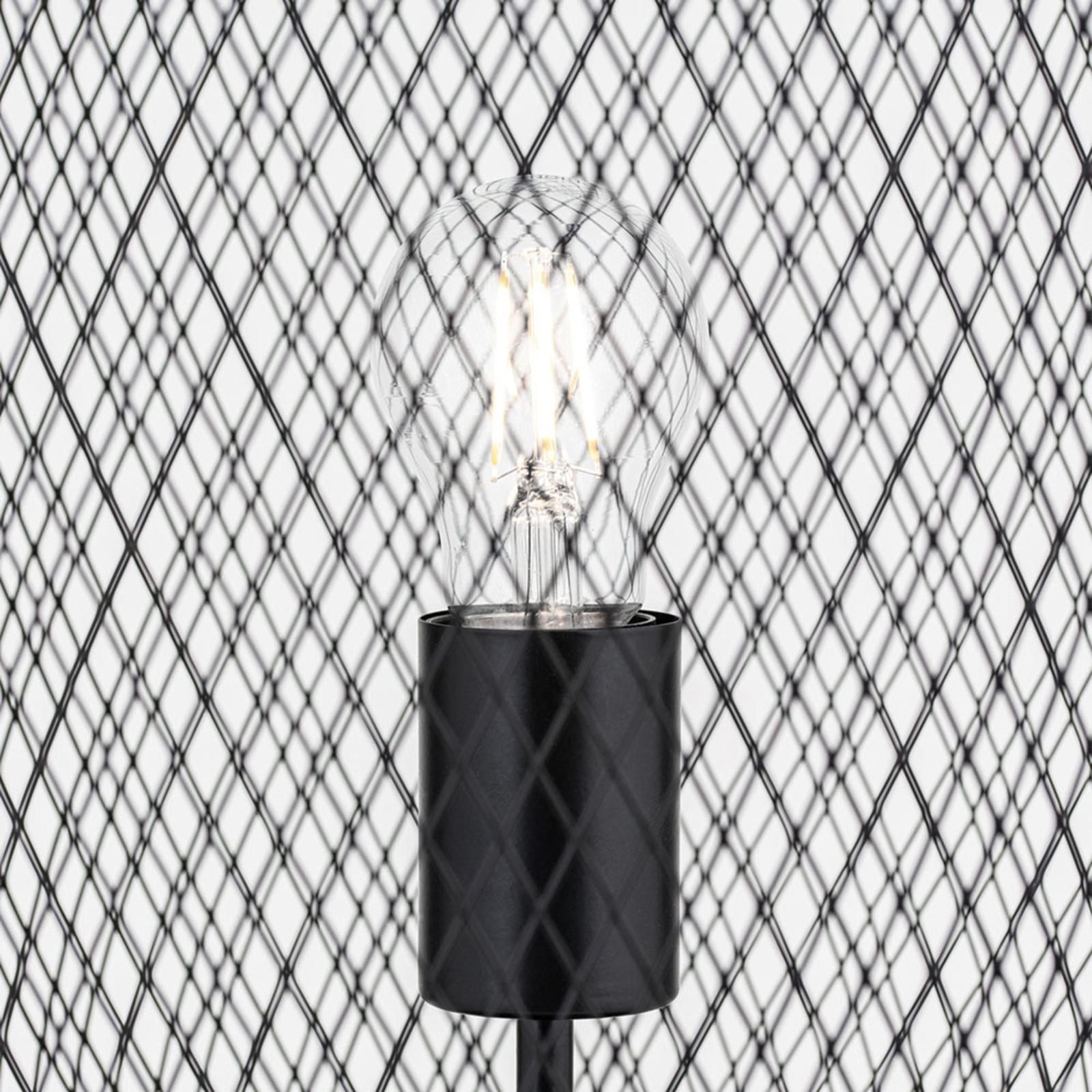 Georgina table lamp with a cage lampshade