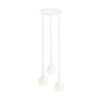 Joel pendant light, white, circular, 3-bulb