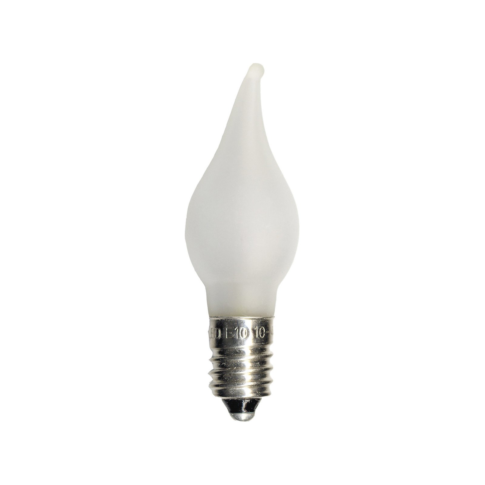 Replacement LED bulb E10 0.2 W 10-55V 3x flame tip