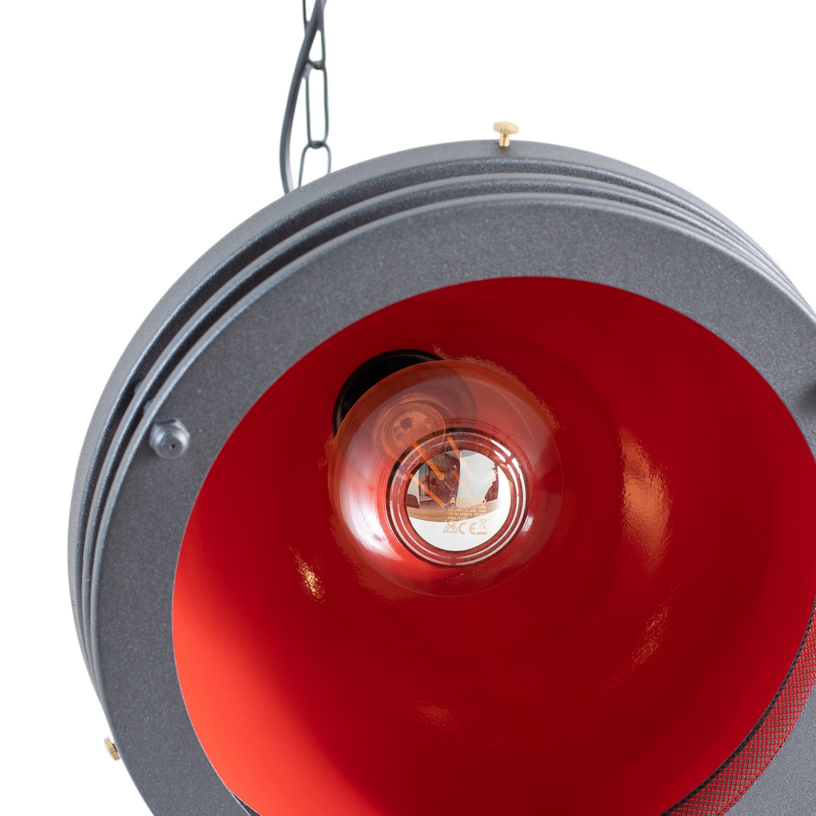 Závesné svietidlo Saglam 3762, červená/čierna, železo, Ø 32 cm