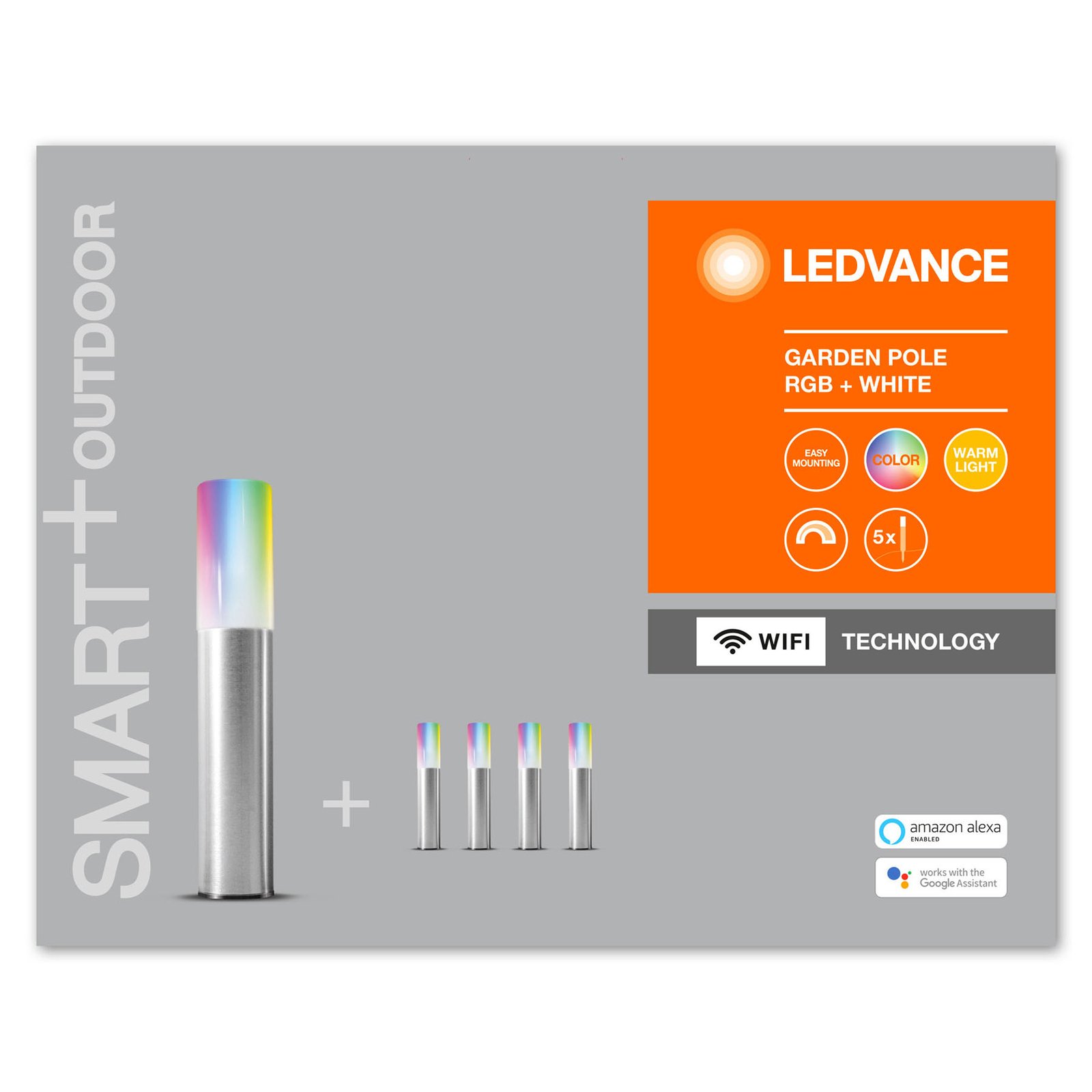 LEDVANCE SMART+ WiFi Garden Pole 36,5 cm 5-er