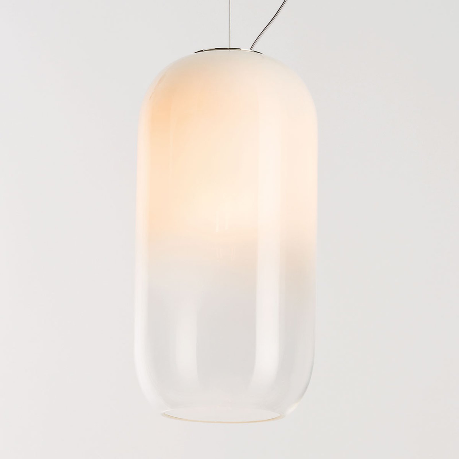 Artemide Gople glaspendellampa, vit/silver