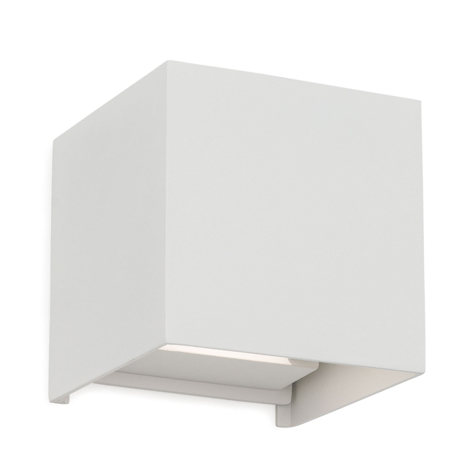 Cube-shaped LED outdoor wall light Cube in white