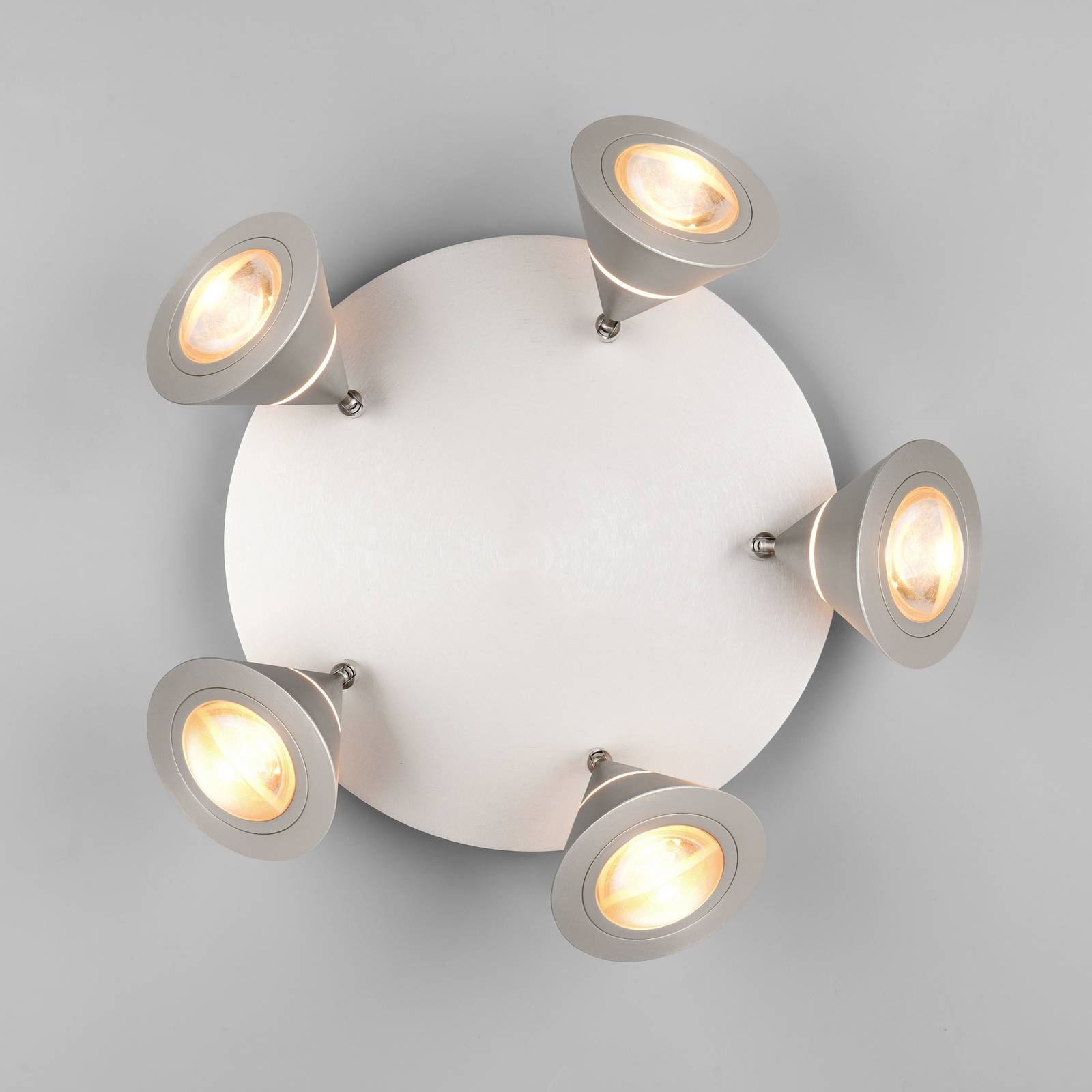 LED-Deckenstrahler Romeo, Ø 30 cm, nickelfarben, 5-flg. günstig online kaufen