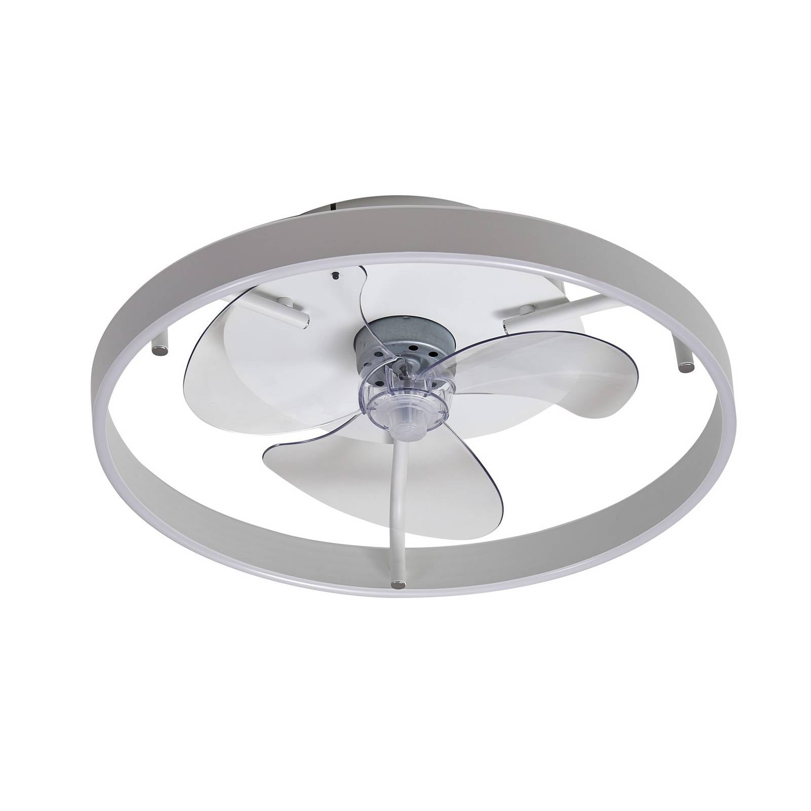 Lindby LED-Deckenventilator Momitu, weiß, Aluminium, Ø 50 cm