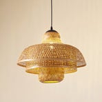 Lucande pendant light Rasmina, bamboo, Ø 50 cm, 1-bulb