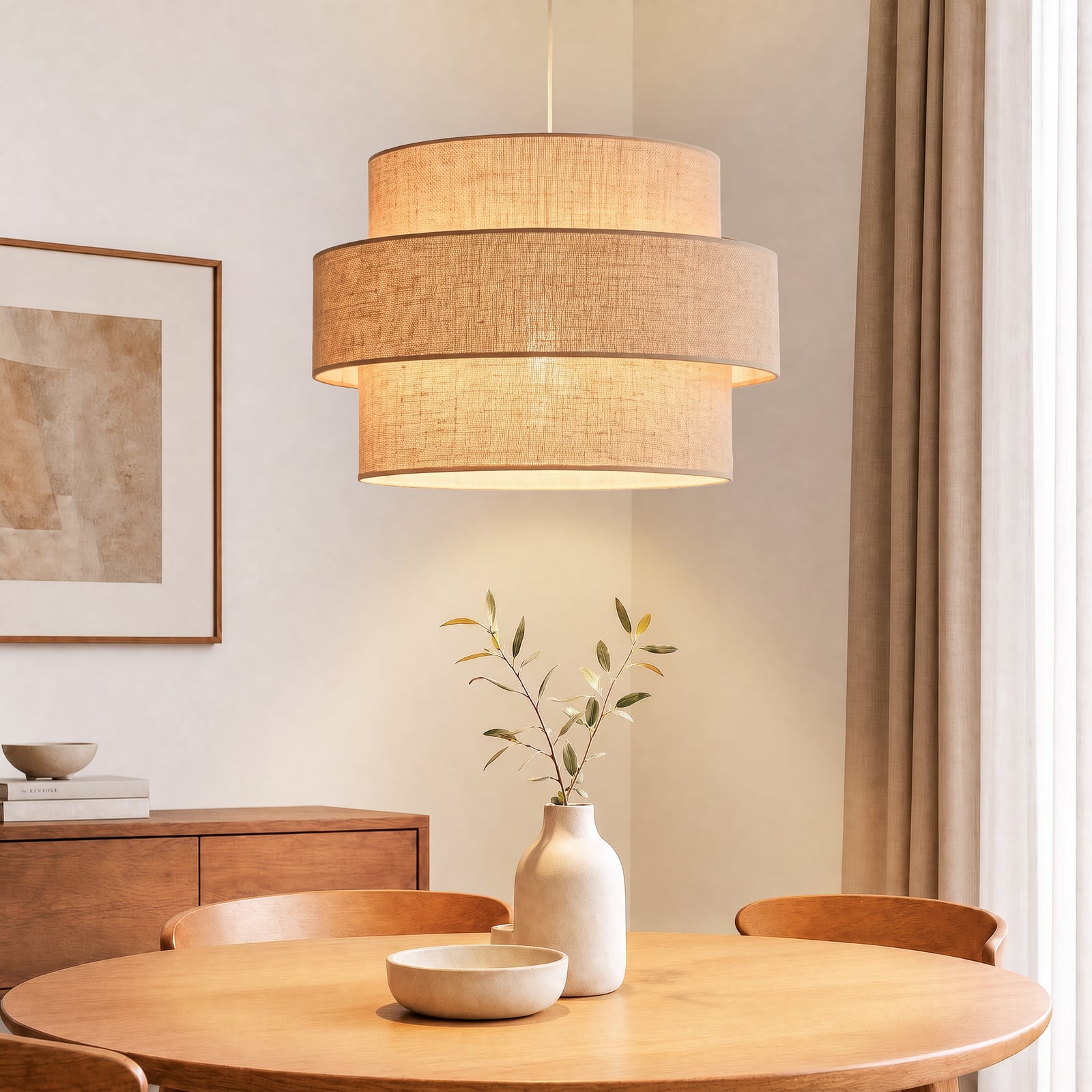 Lampada a sospensione Space, juta, a 1 luce, tessuto, E27 - Duolla Lampada a sospensione Space, juta, a 1 luce, tessuto, E27 - Duolla