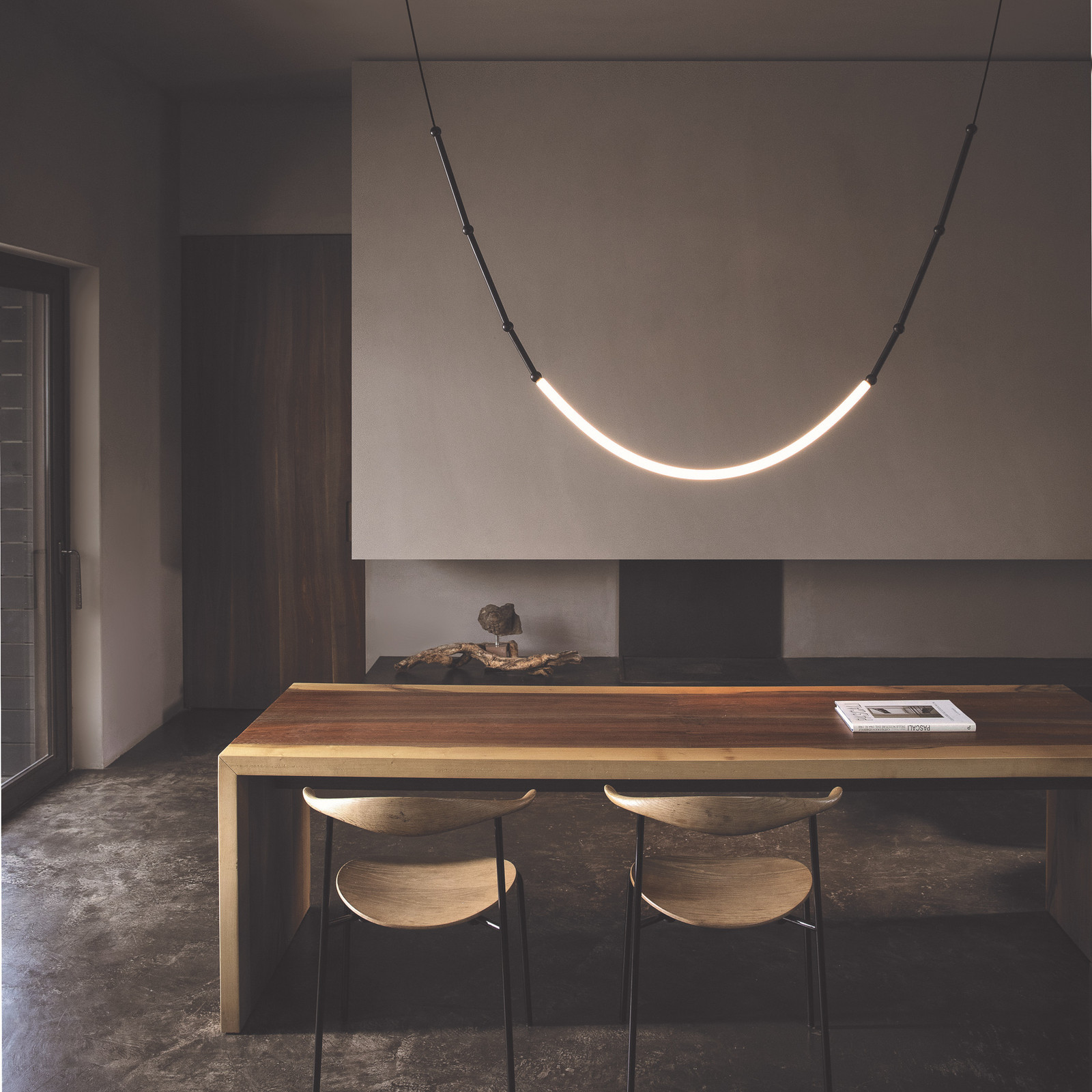 Karman Leda lampă suspendată LED 100x300cm IP20 negru - Camera de zi / sufragerie - design - negru alb - Metal