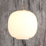 VL45 Radiohus Riippuvalaisin Ø250 V3 Messinki/Glossy White Opaali - Louis Poulse
