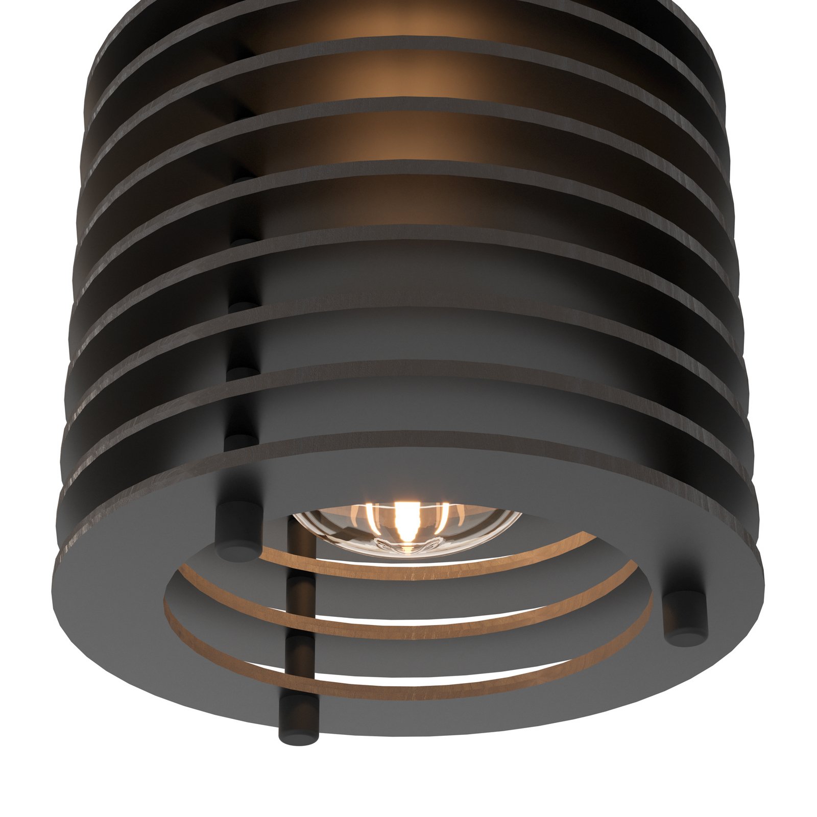 Wandleuchte Segovia, Schirm aus Holzringen