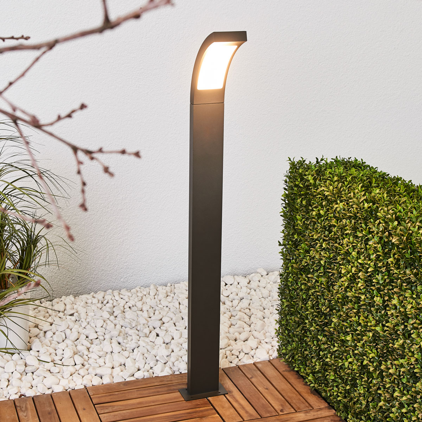 Juvia - LED-Wegelampe aus grafitgrauem Aluminium
