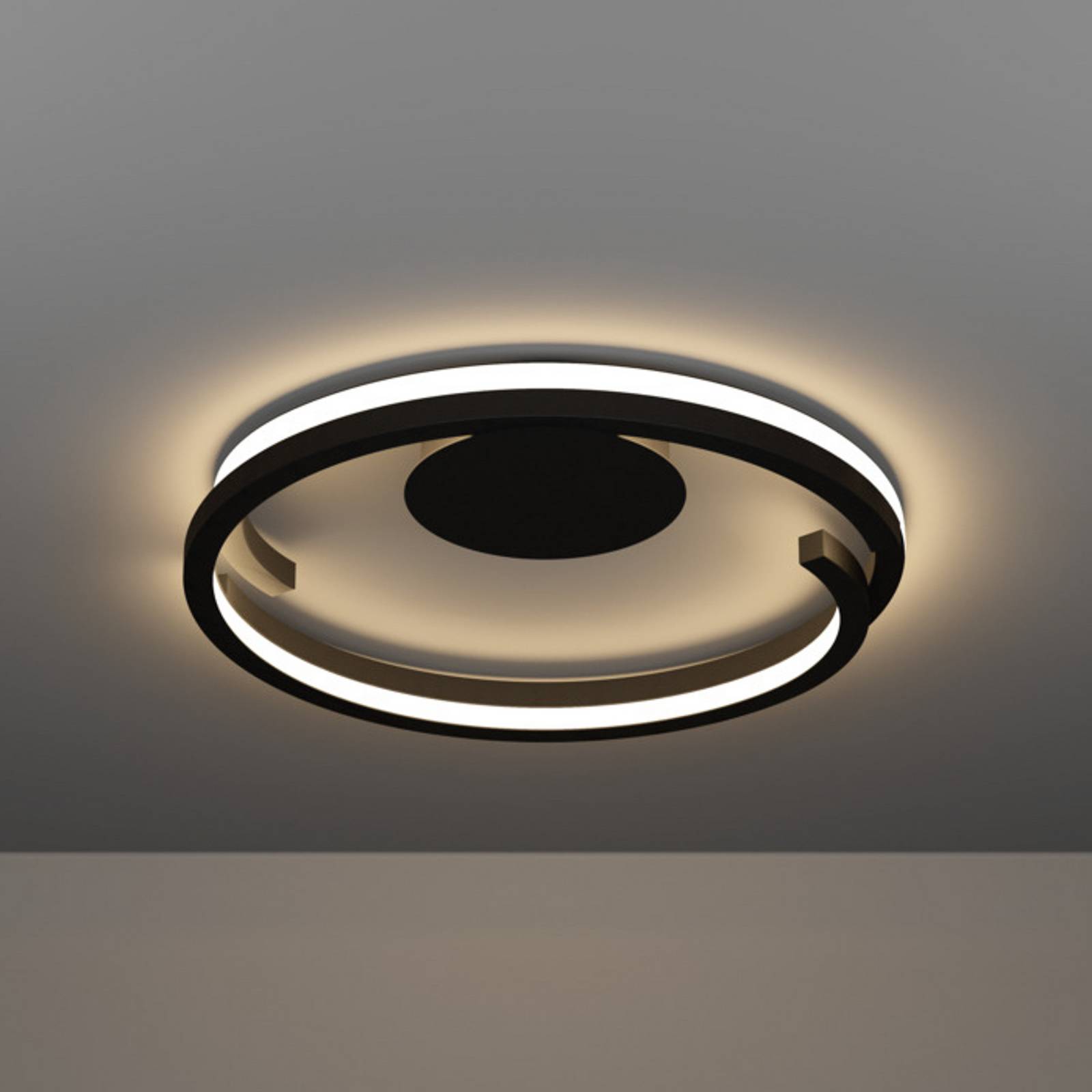 Lampa sufitowa LED EGLO MEZZOMONTE, czarna, Ø 48 cm, CCT