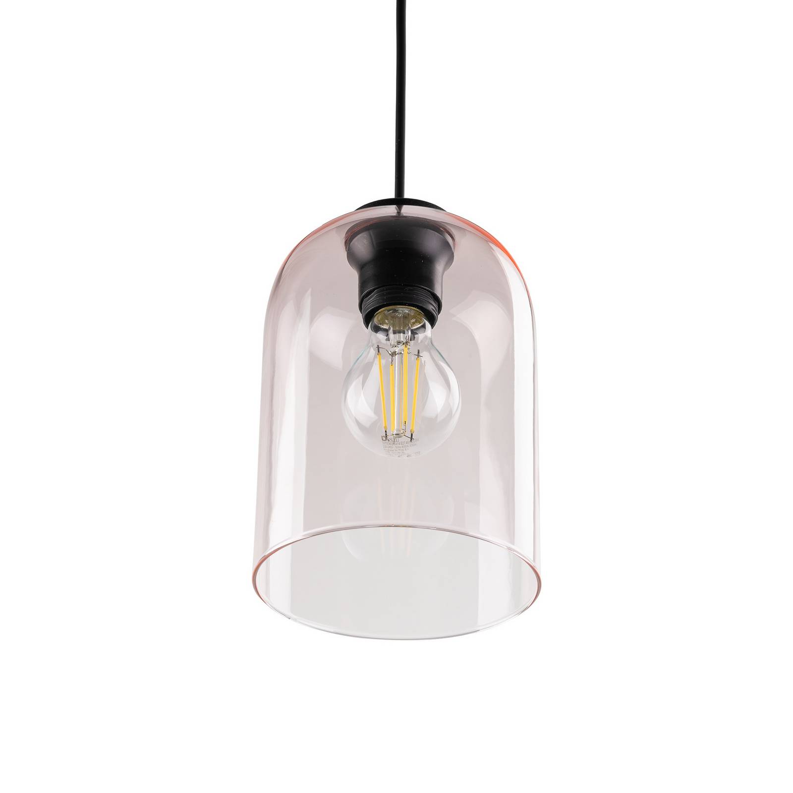 Lampa wisząca Molly, różowa, Ø 14 cm, metal/szkło