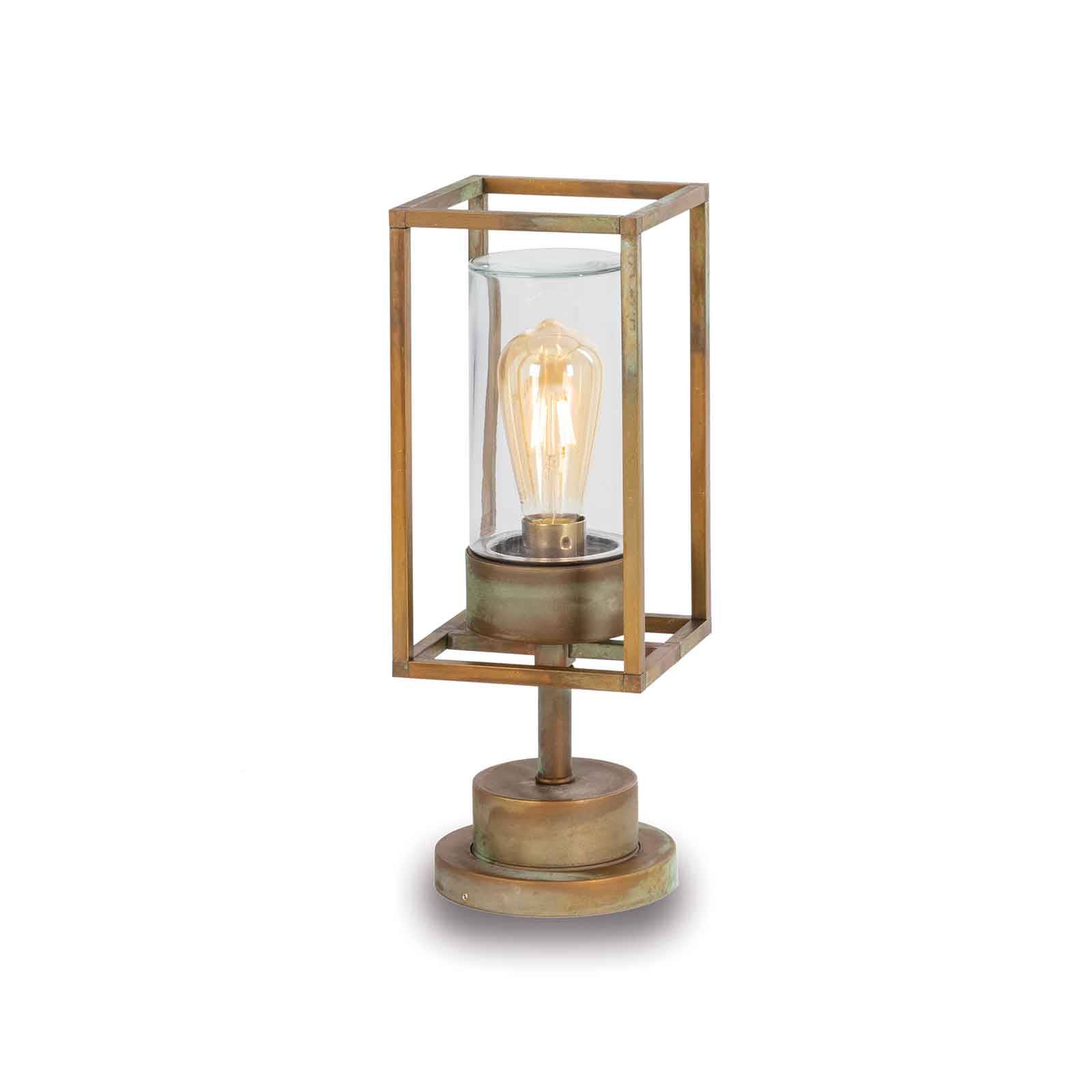 Moretti luce cubic³ 3369 antik sárgaréz/tiszta talapzati lámpa
