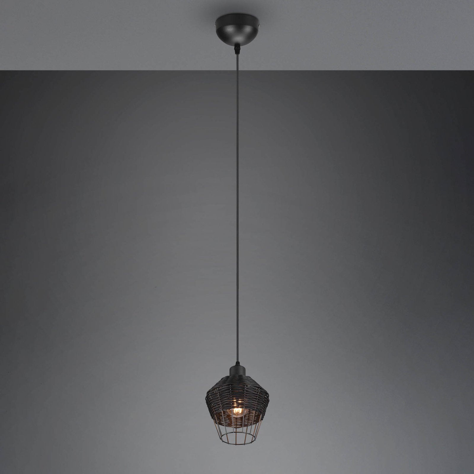 Borka hanging light rattan cage lampshade 1-bulb