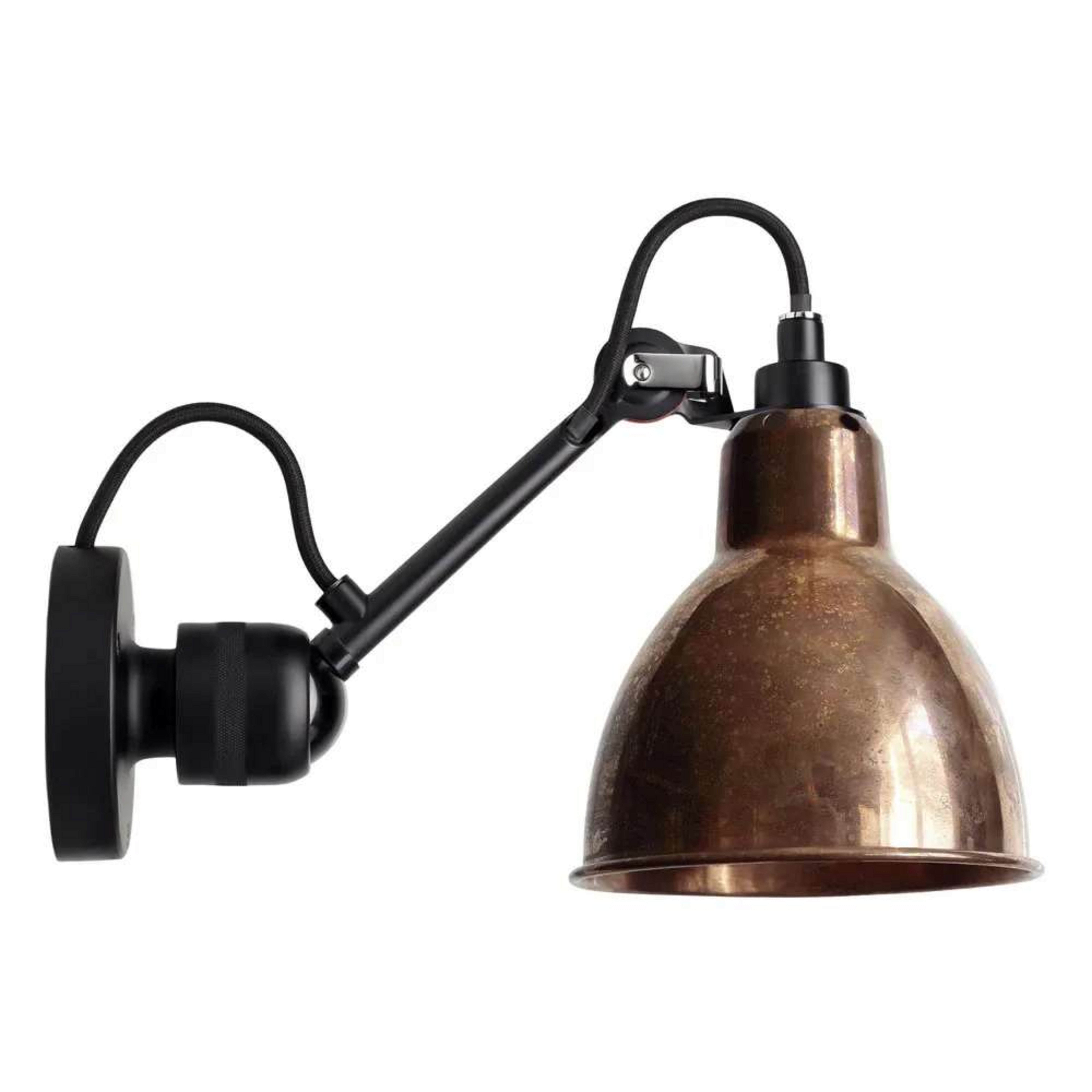 304SW Væglampe Sort/Raw Kobber/Hvid - Lampe Gras