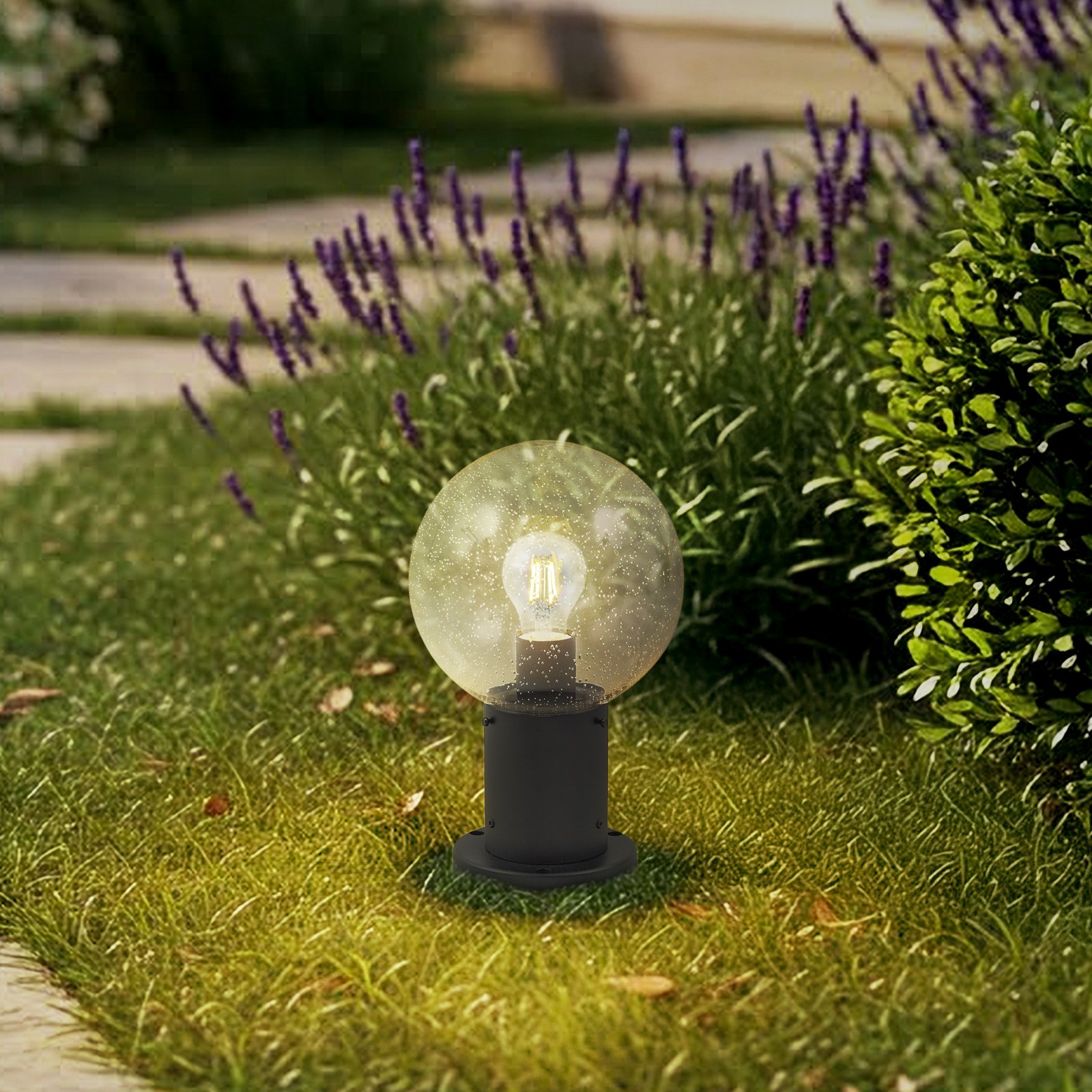 Dangan sokkellampe, højde 32 cm, glas, klar, metal - Lindby