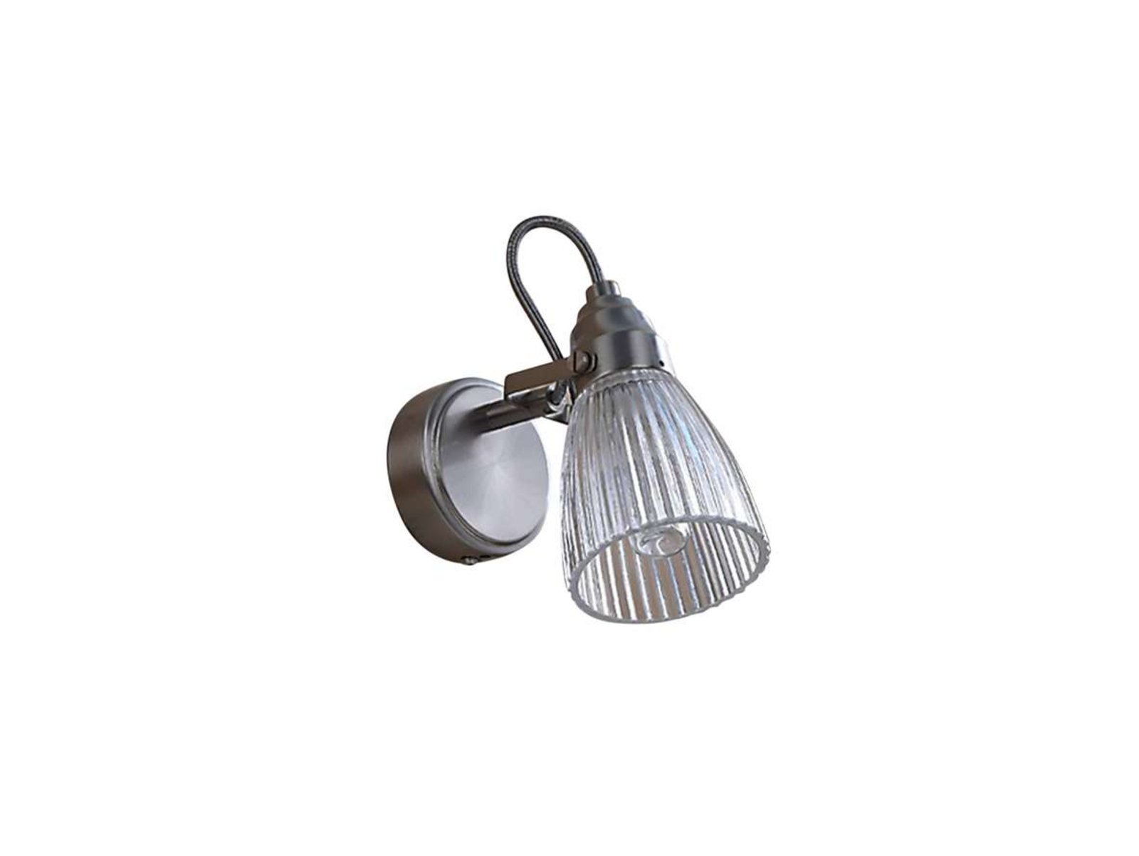 Kara Aplică de Perete IP44 Nickel/Clear - Lindby