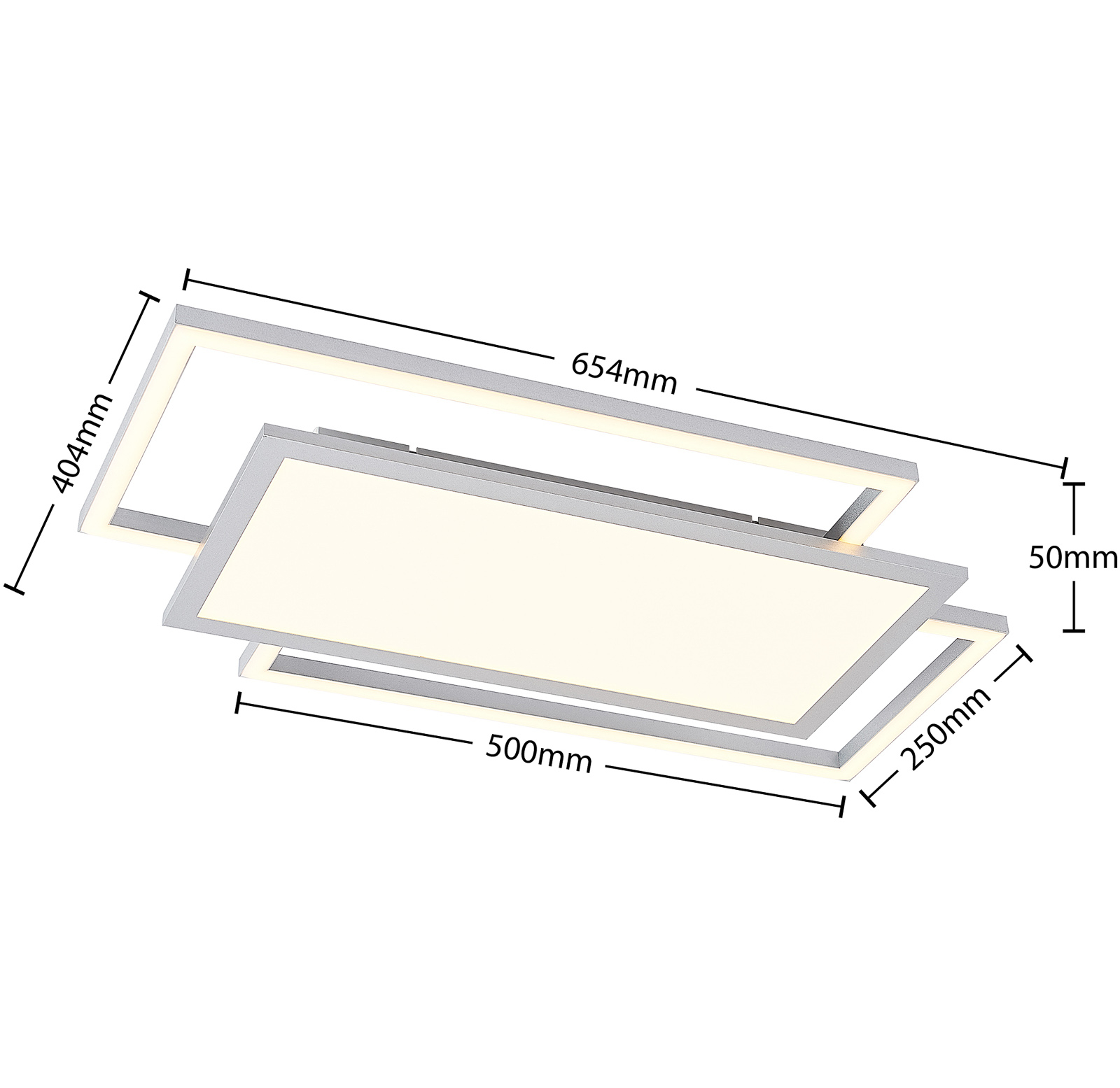 Lucande Ciaran LED-Deckenlampe, Rechtecke