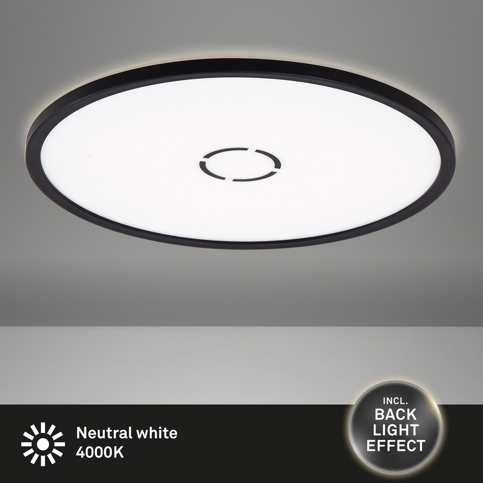 Безплатно LED осветление за таван, Ø 42 cm, черно