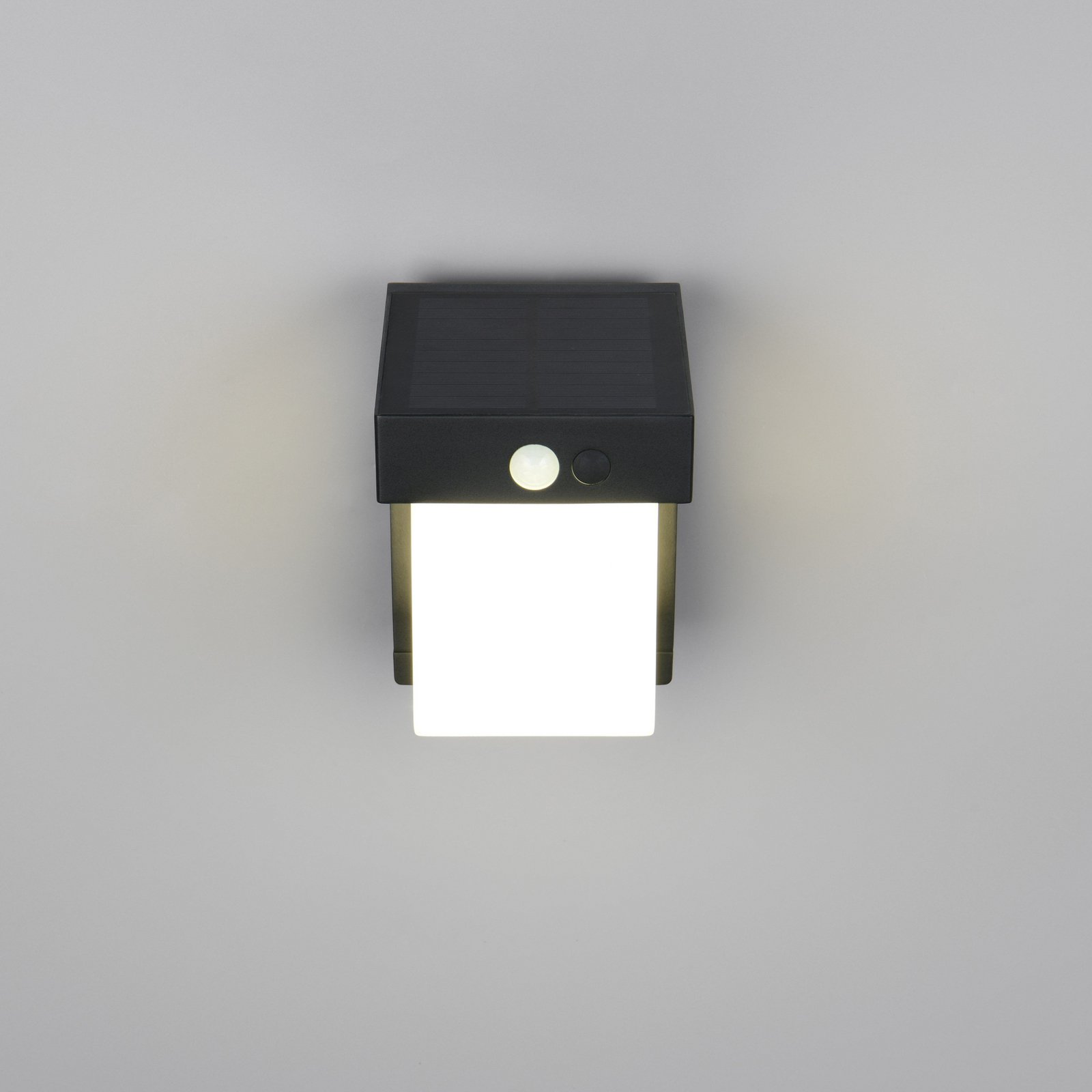 Colombo solar wall light, matt black, height 14 cm, sensor