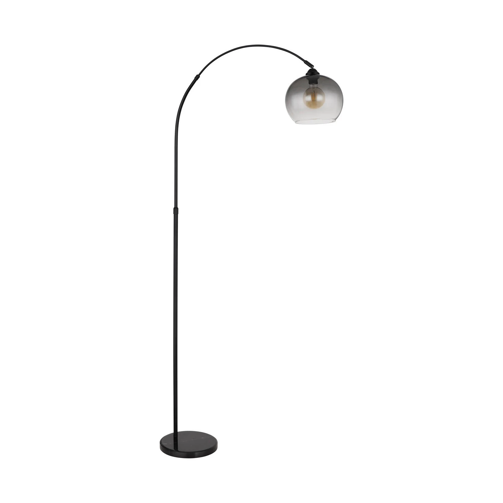 Lampadaire Newcastle, hauteur 196 cm, noir mat/gris fumée