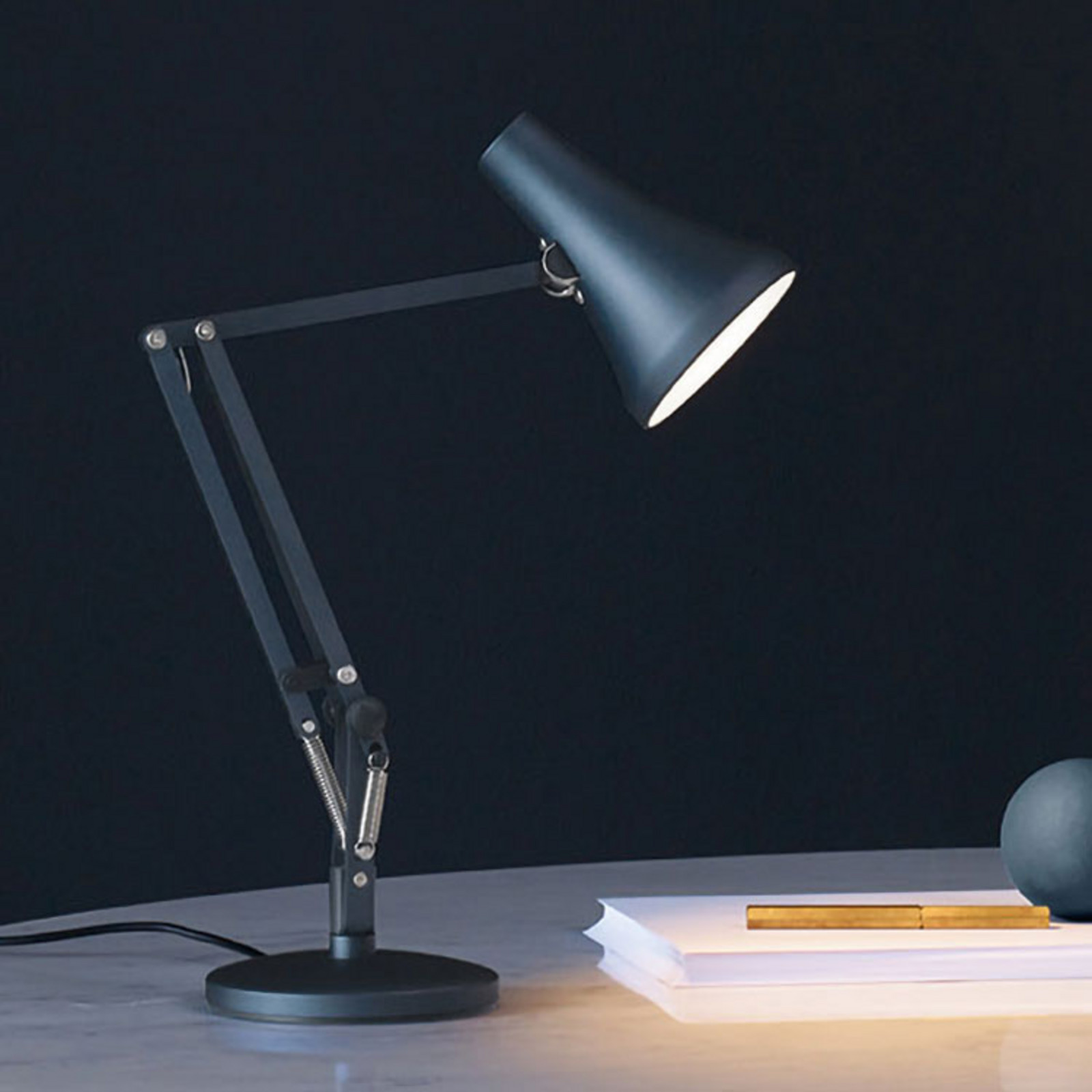 Anglepoise 90 Mini lampă de masă LED albastru oțel - Camera de zi / sufragerie - Design industrial - Metal