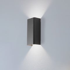 Seinavalgusti Bergen, tumehall, metall, 23 cm kõrge, GU10