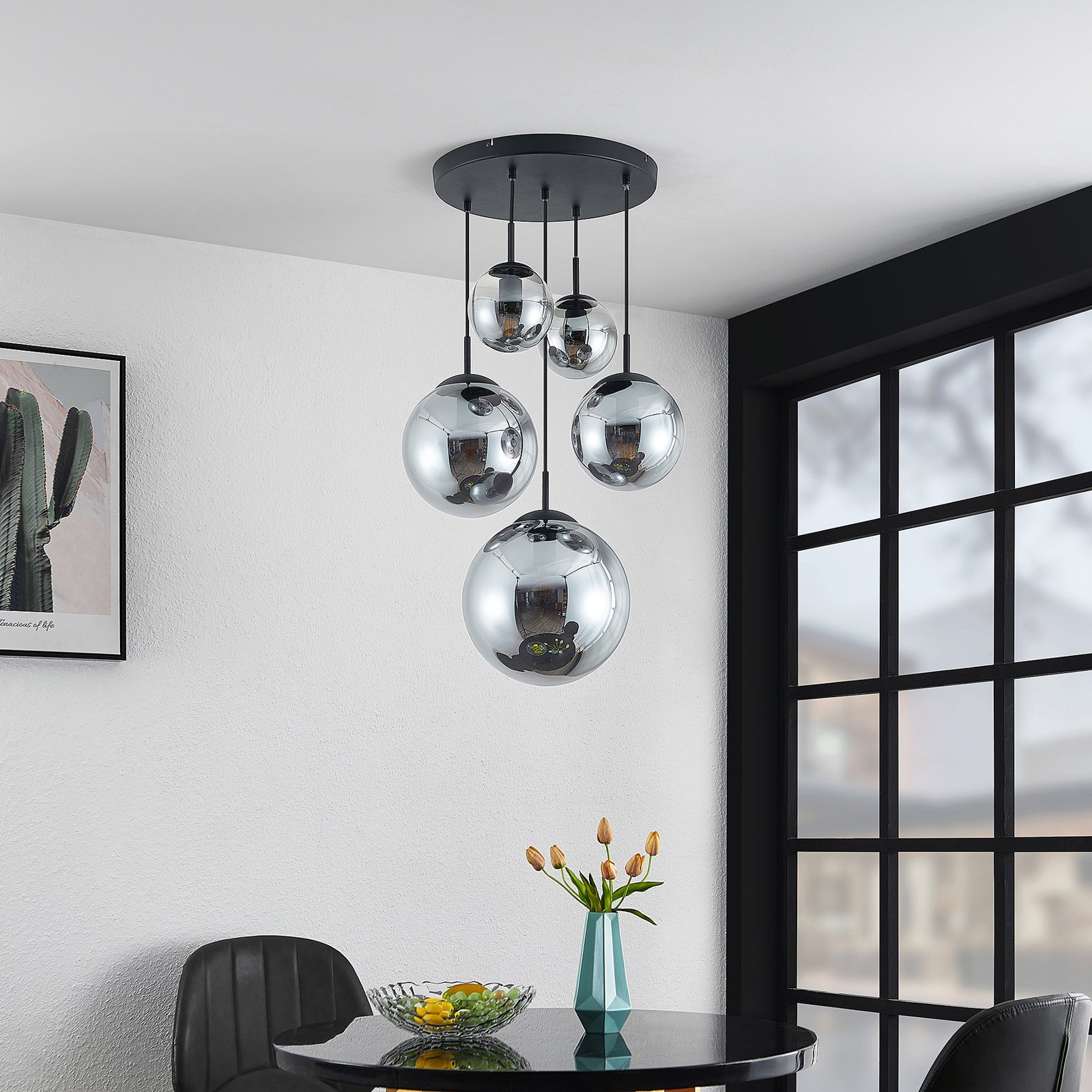 Teeja 5 Cluster Taklampa Smoke - Lindby