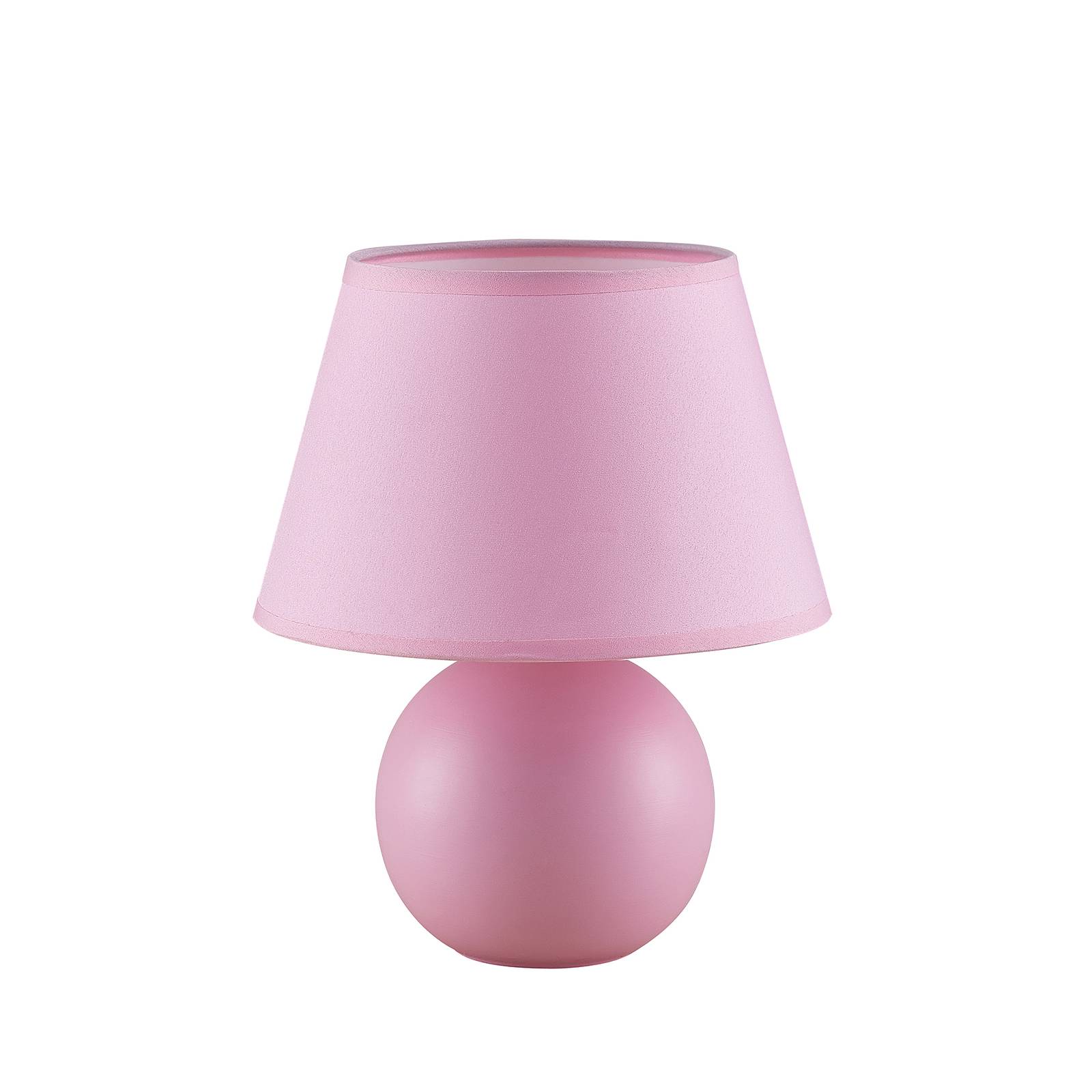 Lindby Calliota fabric table lamp round light pink, for Living / Dining Room, fabric, ceramics, E14, 40 W, H: 25 cm