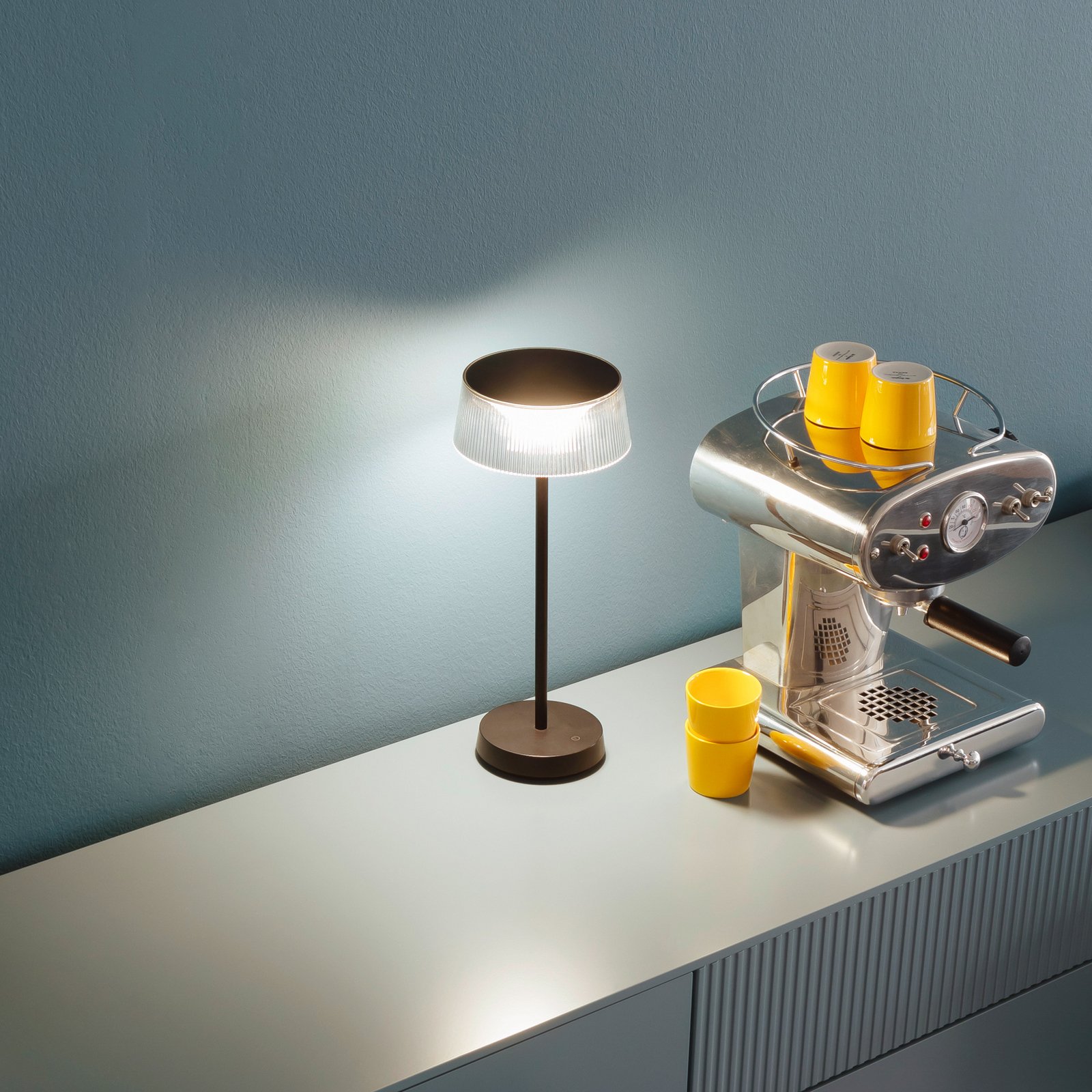 Schöner Wohnen LED-Akku-Tischleuchte Torre, IP44, Dimmer