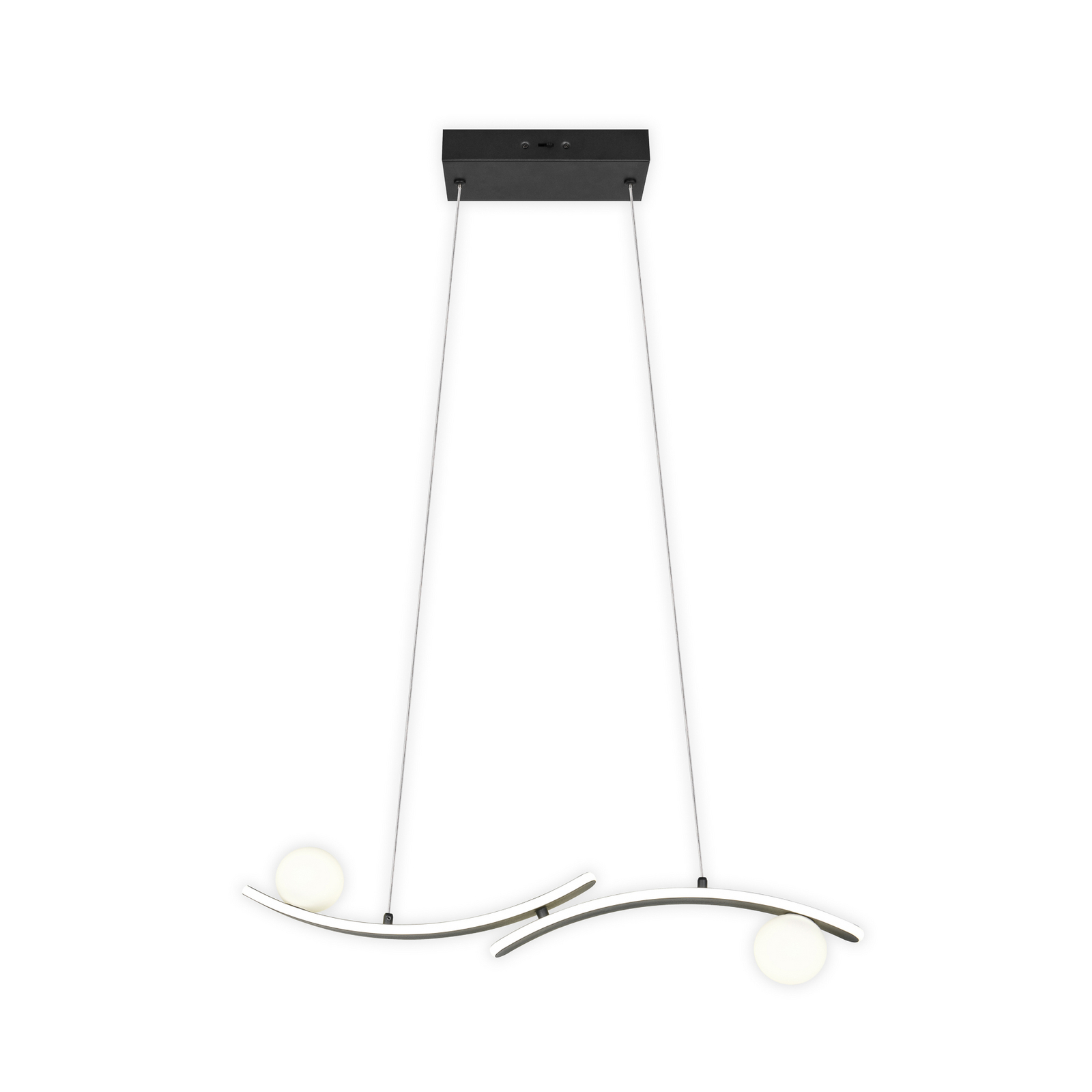 Lampă suspendată LED Napoli, negru mat, lungime 82 cm, metal