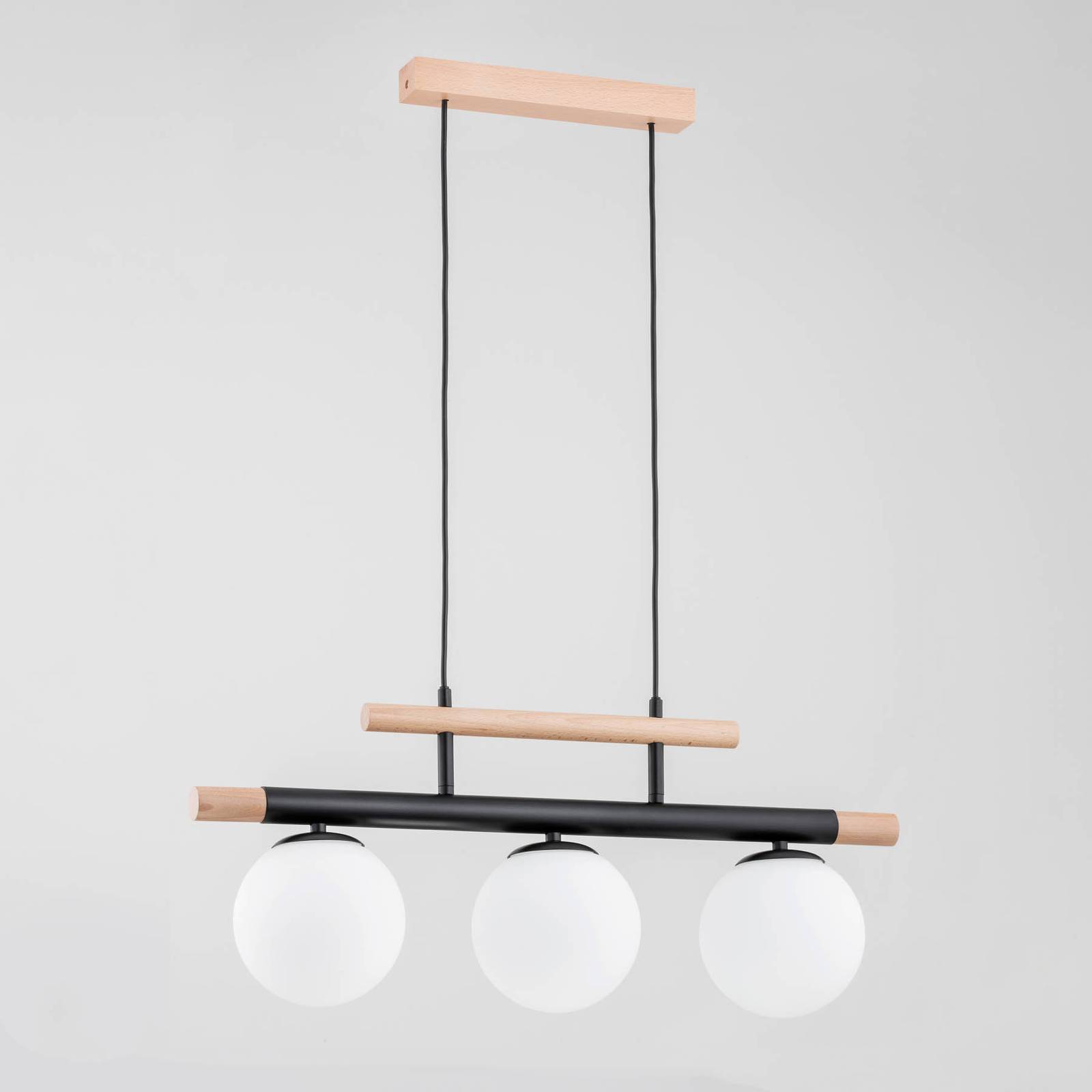alfa suspension trendy en bois à 3 lampes